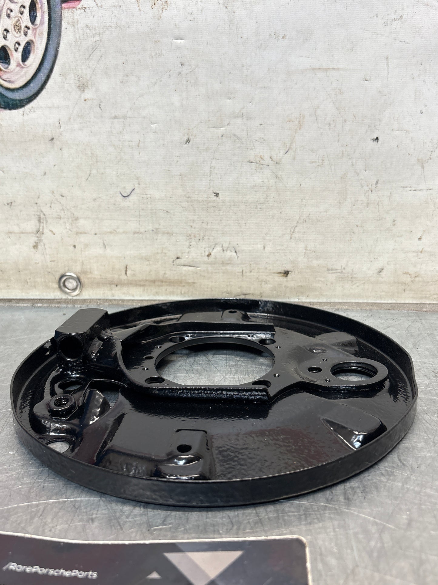 Porsche 924 rear right brake dust shield, refurbished 113609440E