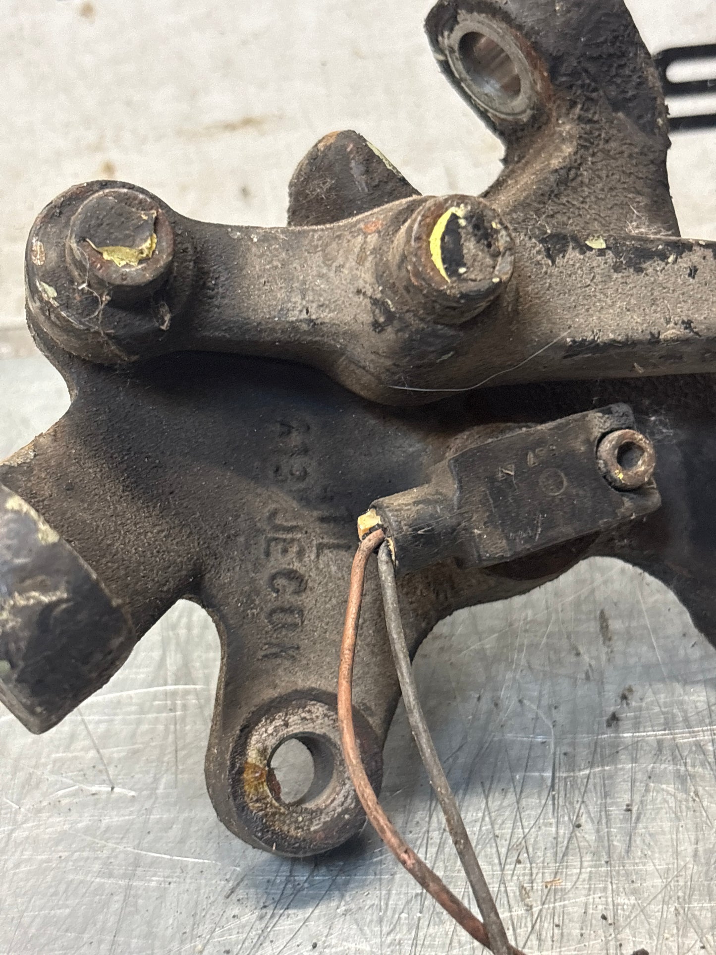 Porsche 928 left steering spindle knuckle, used 92834105717