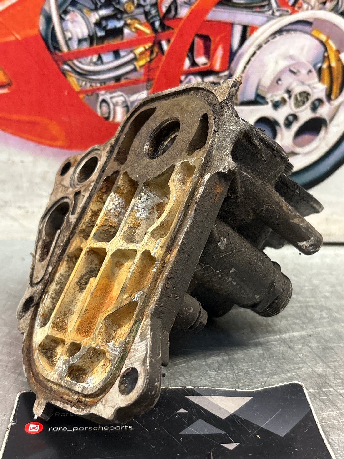 Porsche 944 Turbo thermostat housing, used 9511071512R