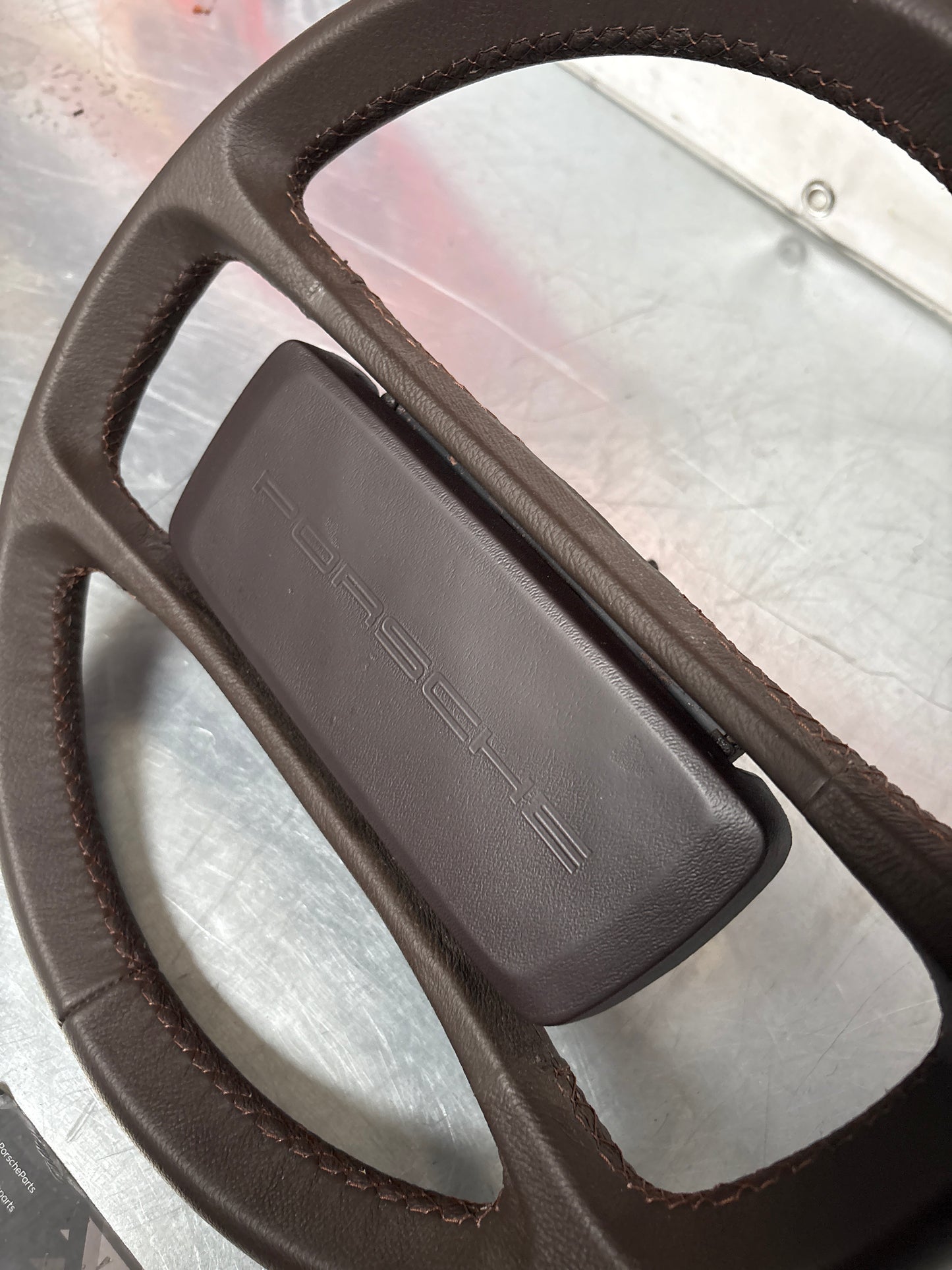 Porsche 944/924 Steering wheel, brown, refurbished 477419091G