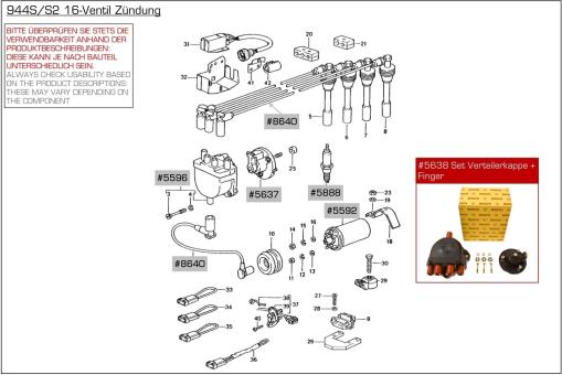 Distributor cap Porsche 944 S S2 968 928 from '86 Bosch 92860221101