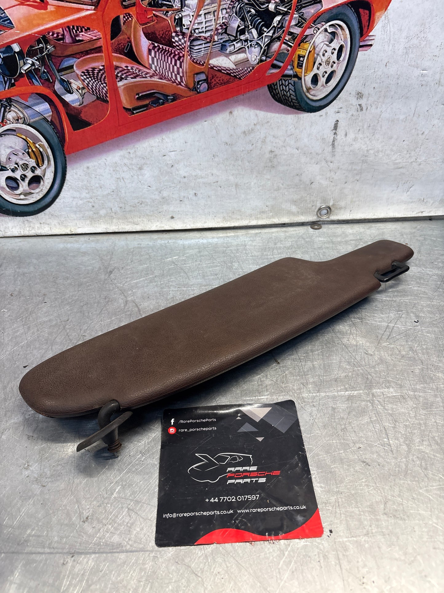 Porsche 928 brown sun visor, used right 92873123802