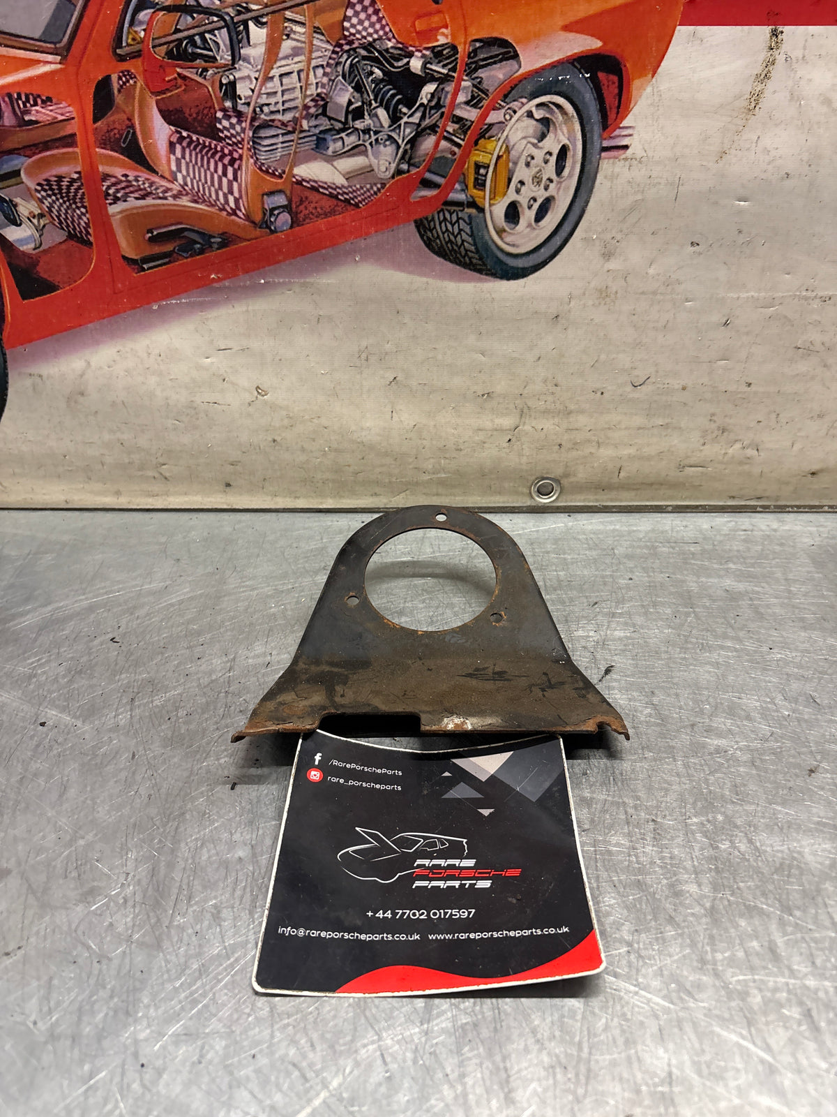 Porsche 914 air blower bracket, used 473261207