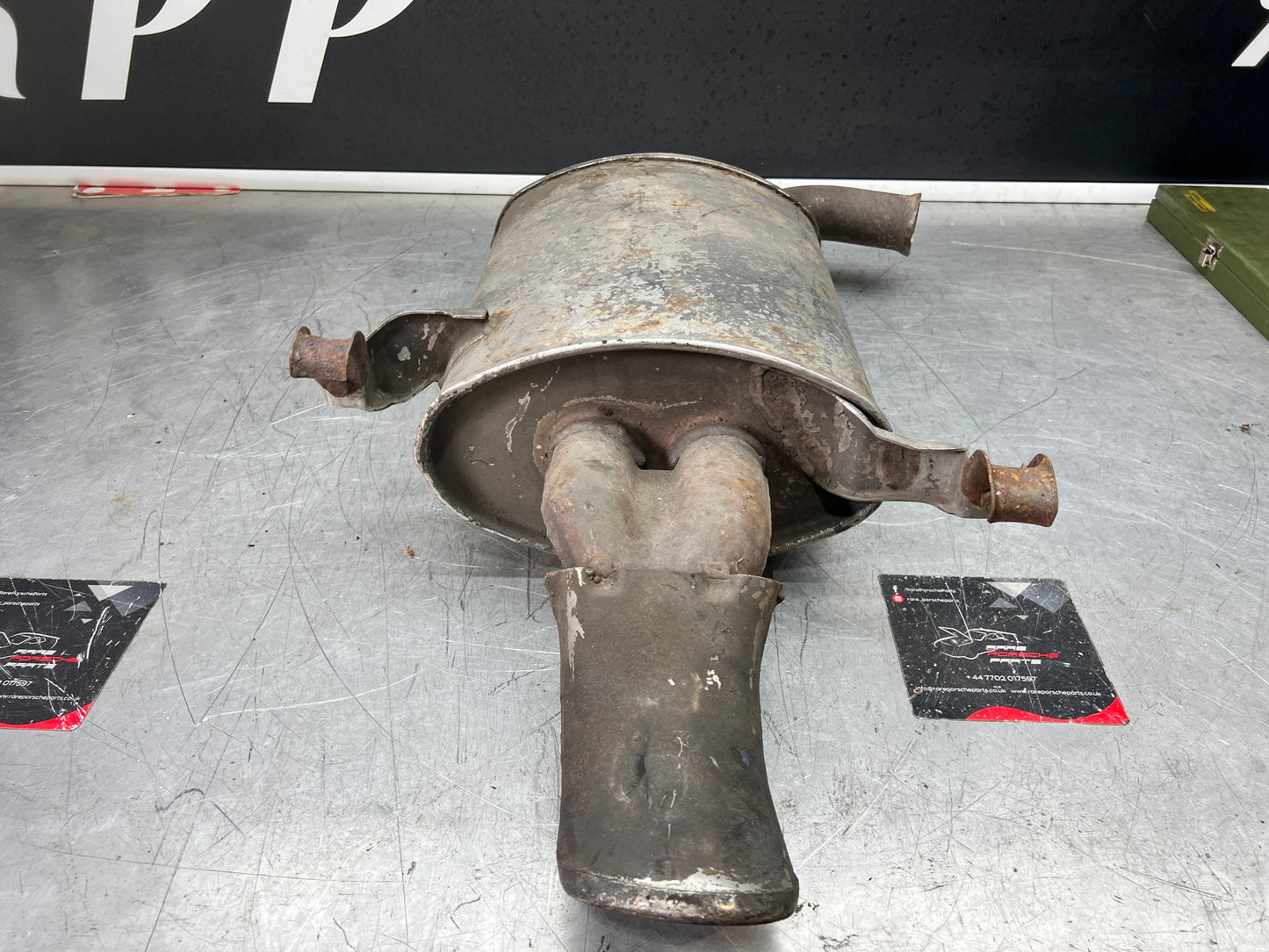 Porsche 928 rear exhaust box, used 92811109701