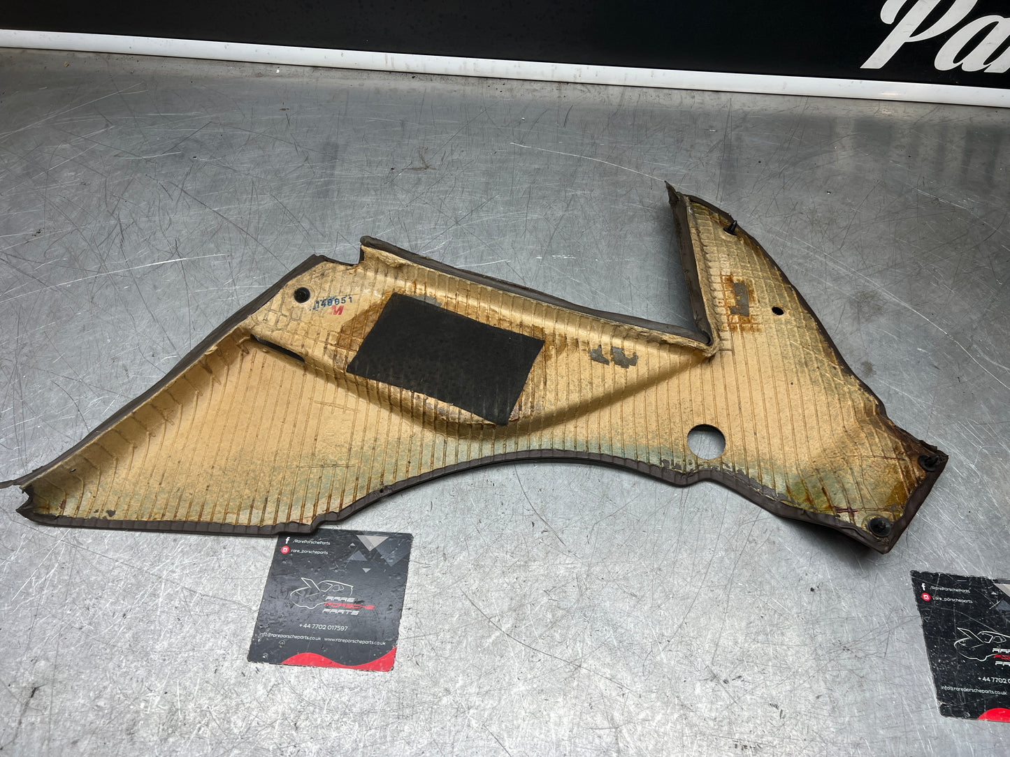 Porsche 944 brown rear interior C Post trim card left side. Quarter panel trim used 944555021