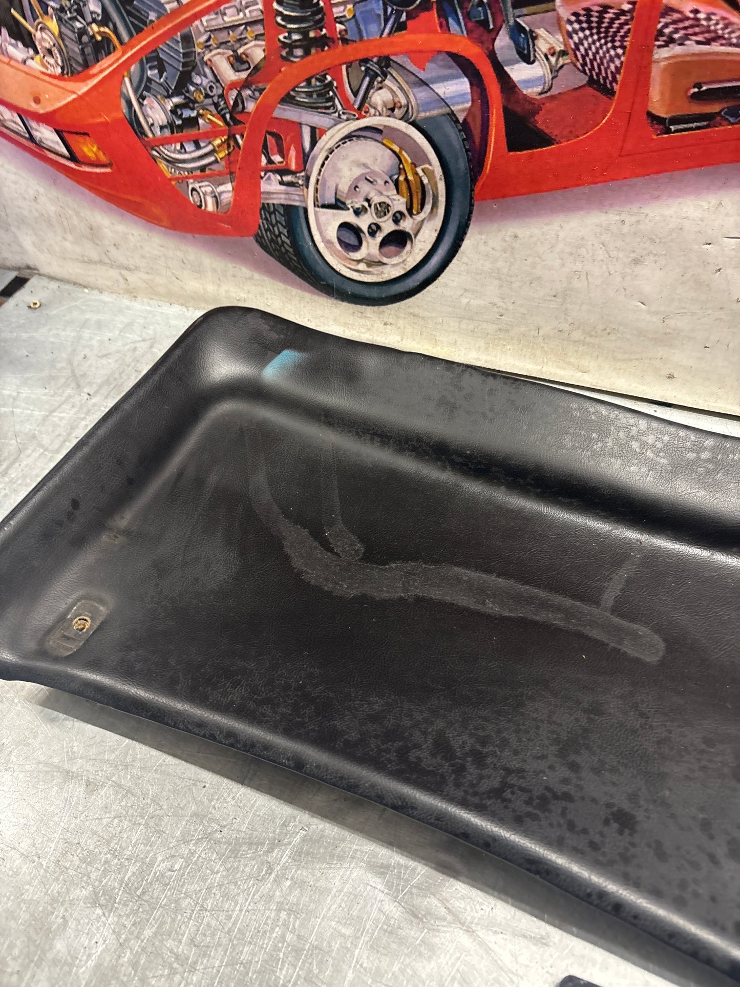 Porsche 928 sunroof mechanism cover trim, used, black 92855552702