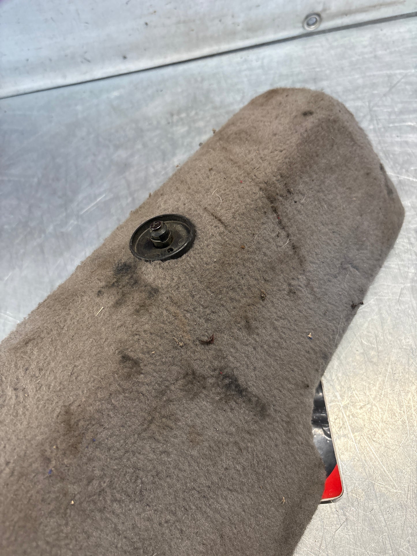 Porsche 928 S4 handbrake cover carpet trim, used, grey 92855109900