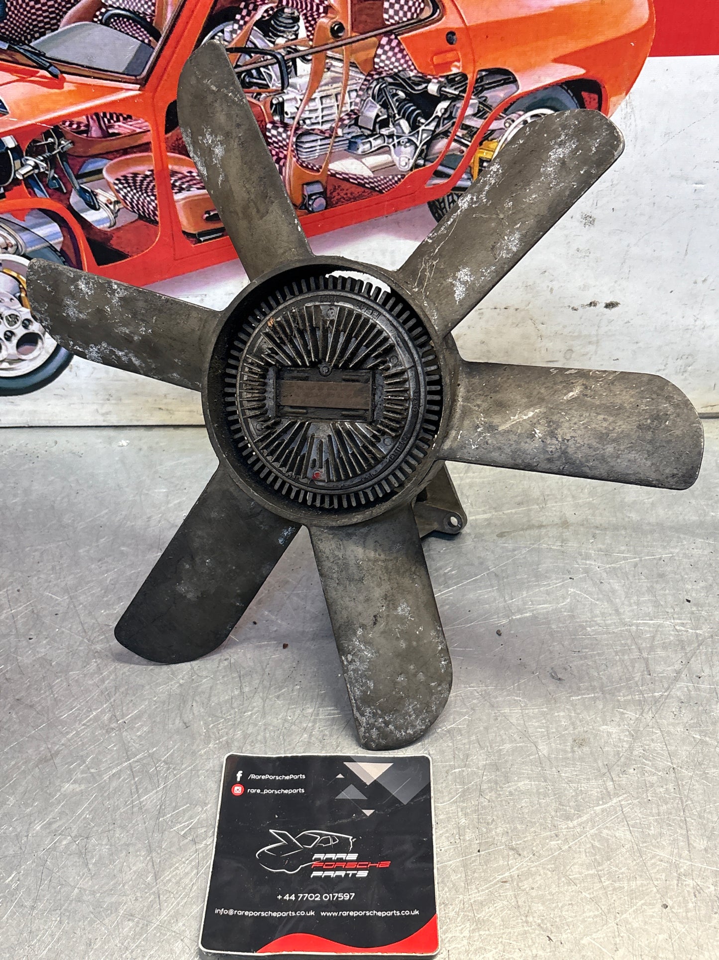 Porsche 928 Engine cooling viscous fan with bracket used 92810613701, 9281061101R