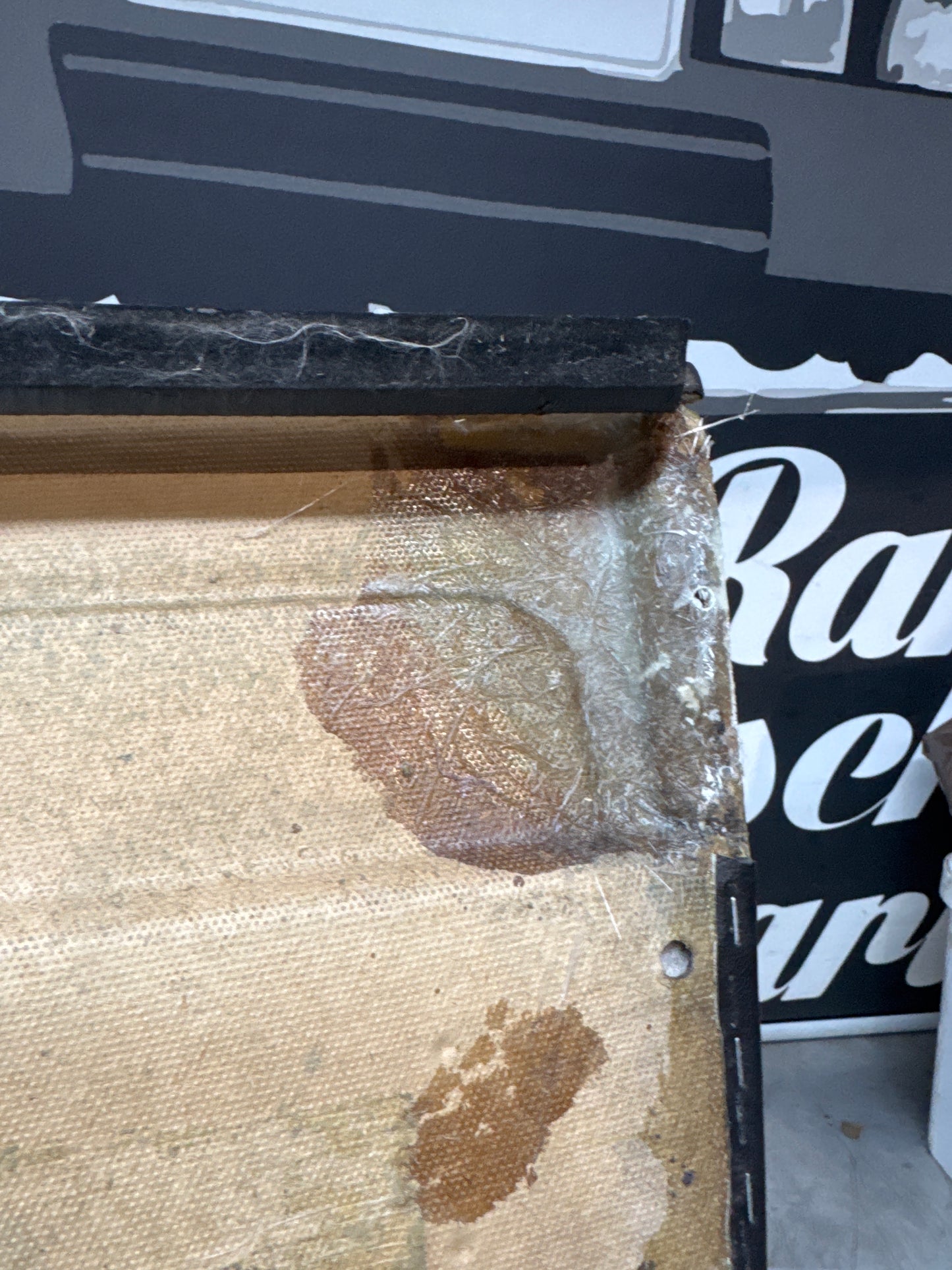 Porsche 924/ Early 944 black RHD Left door card. Fibreglass repaired. 477867012