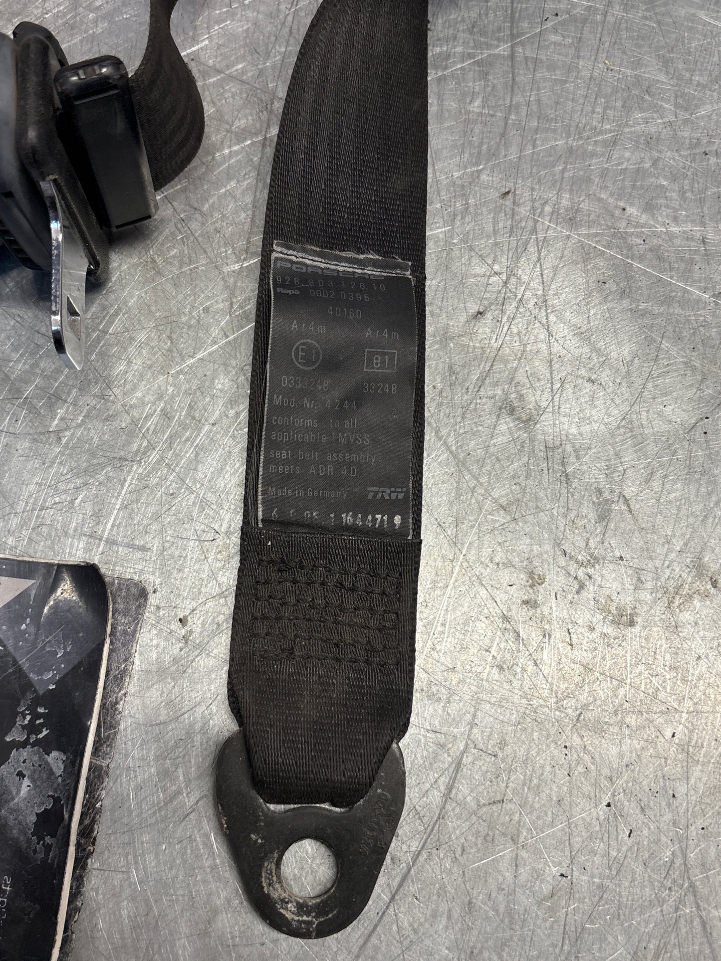 Porsche 928 front right O/S seat belt, 92880312610 used