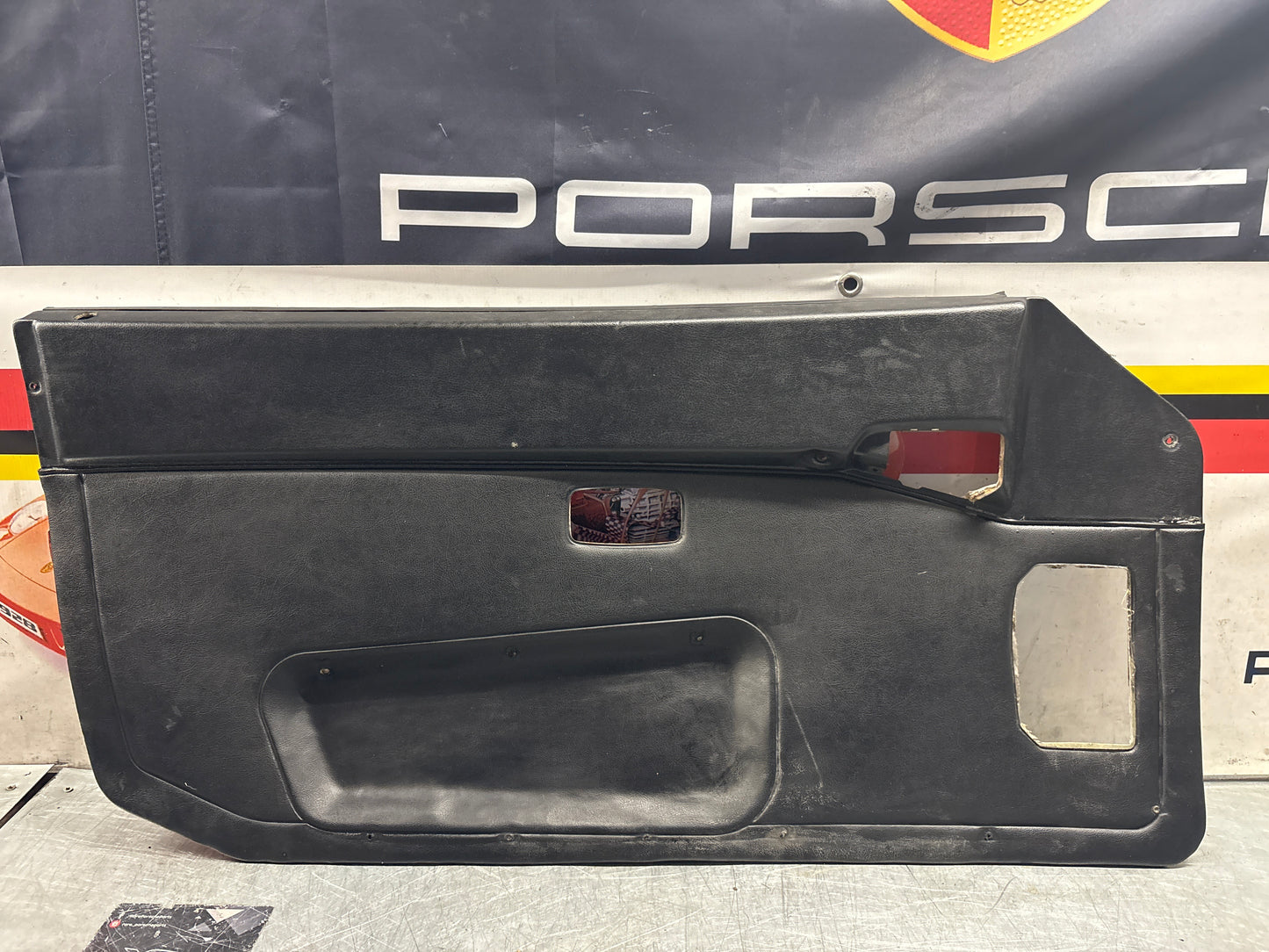 Porsche 944 left side Black door card, used 94455501701