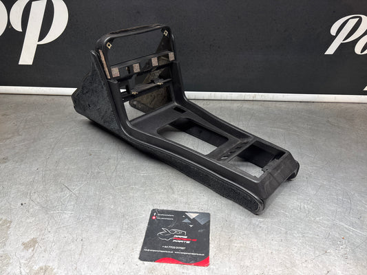 Porsche 924 944 centre console black with black carpet one switch hole 477857969 / 477857951 used
