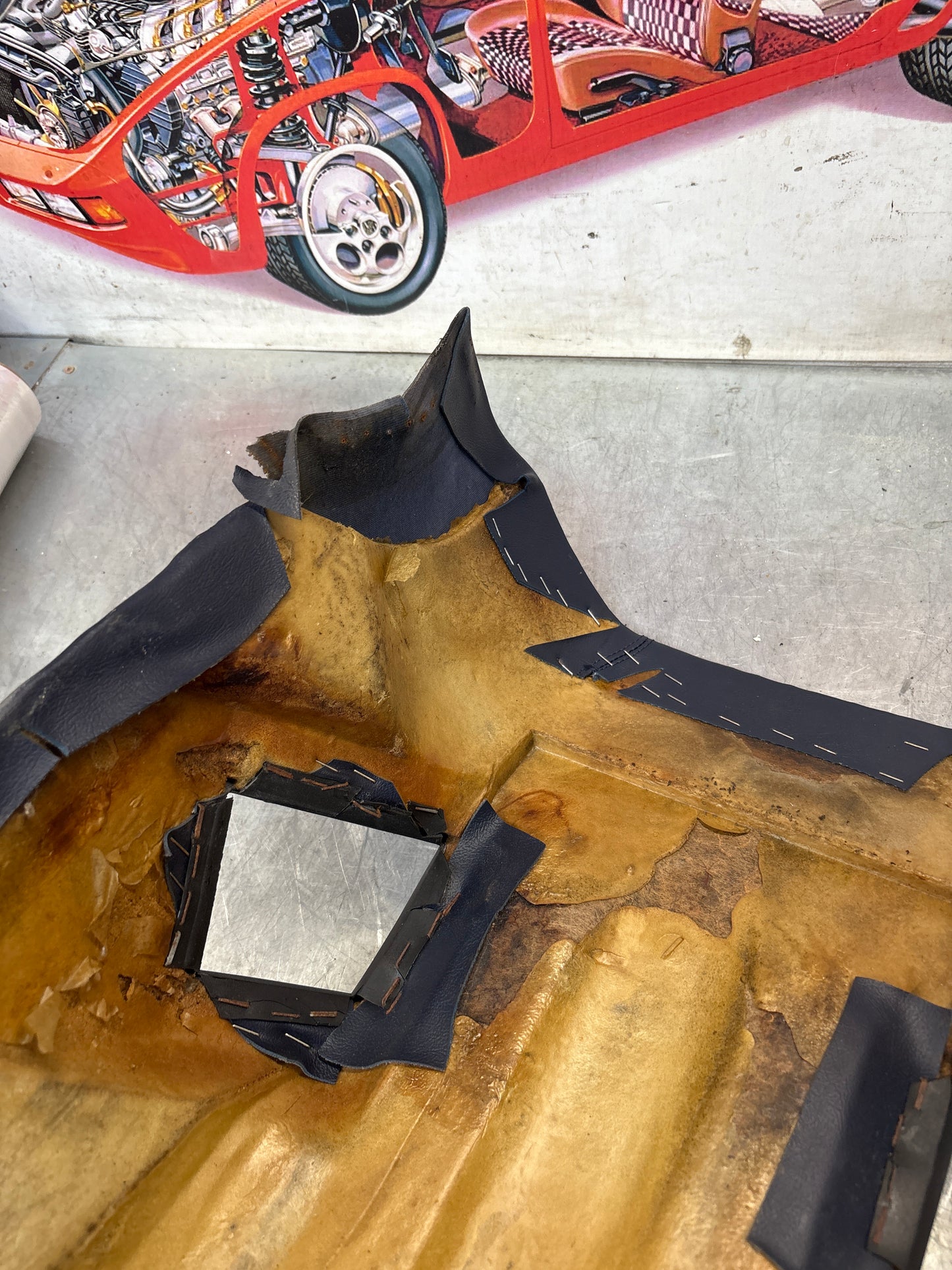 Porsche 928 S center console, rear armrest, marine blue, no package box,used 92852234530