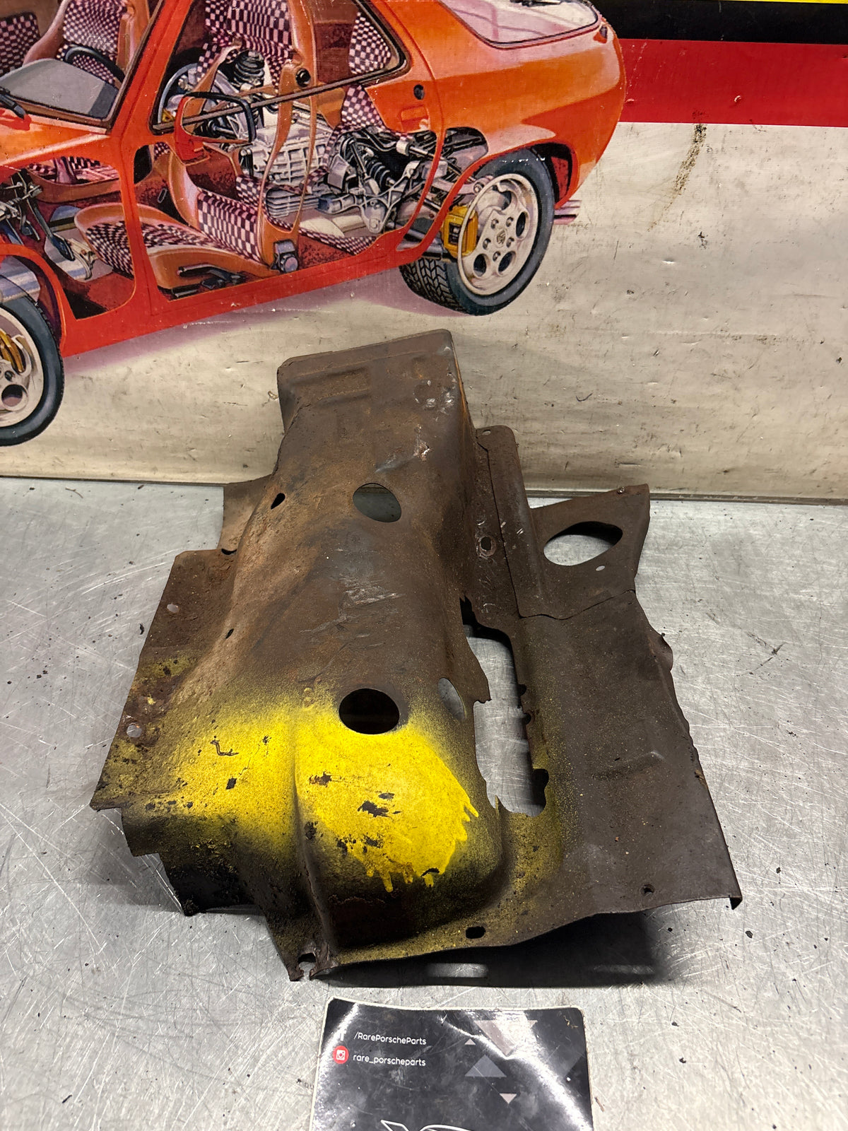 Porsche 914 cylinder cover heat shield, used 022119299A