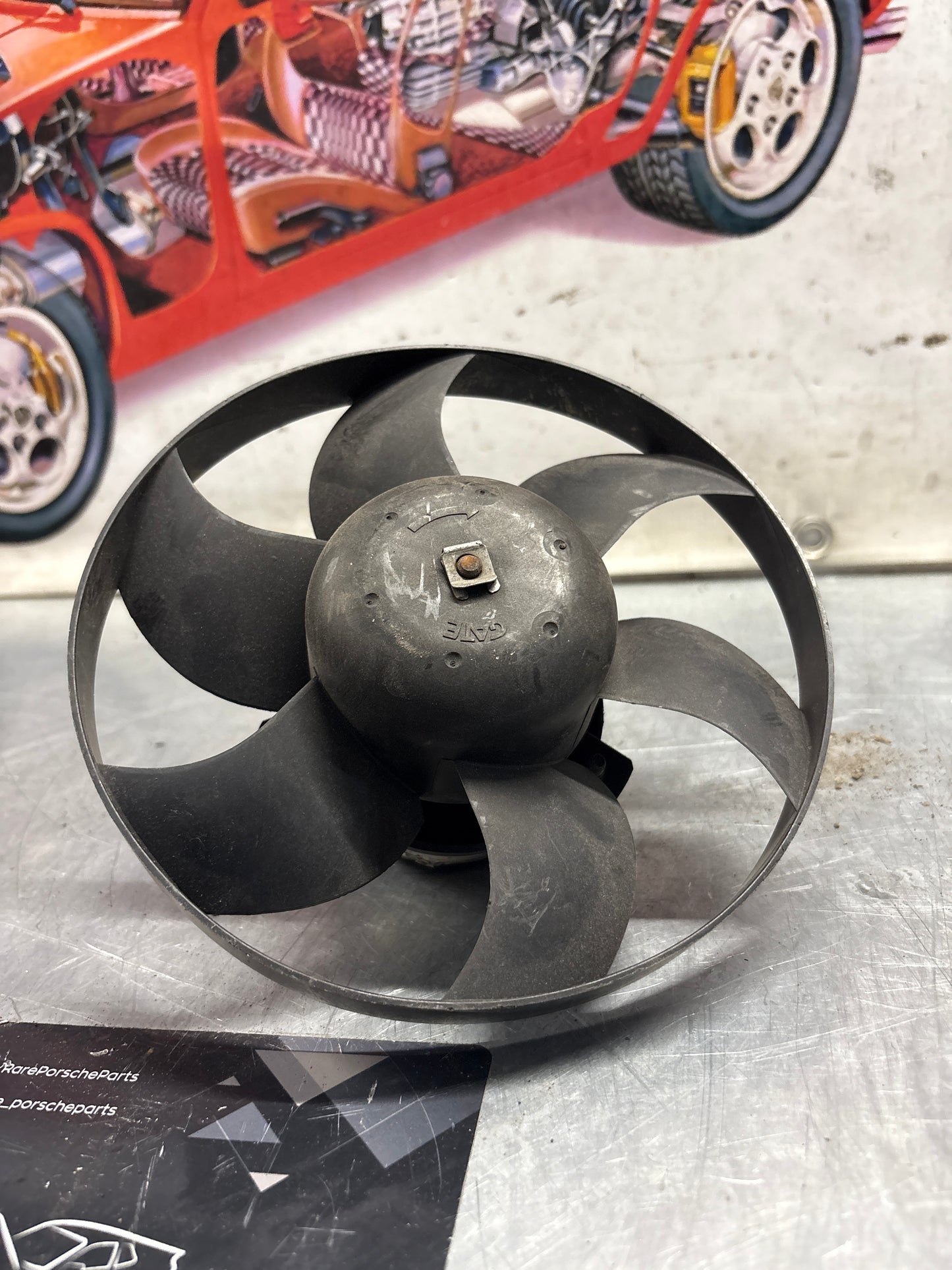 Porsche 911 996 Rear deck wing cooling fan, used 99662403602