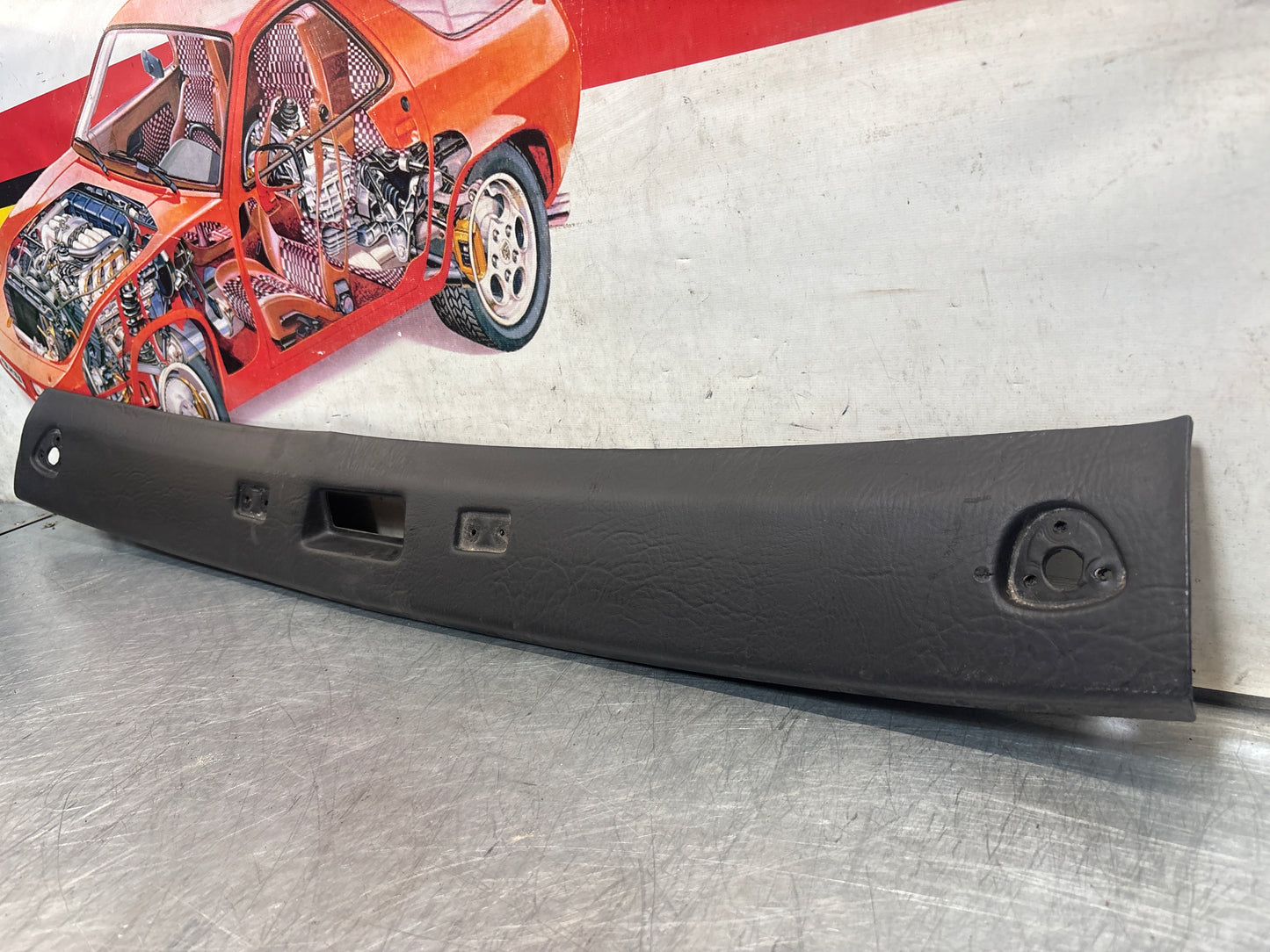 Porsche 924 944 -85.5 rivestimento tetto anteriore/aletta parasole, nero 477867511, usato