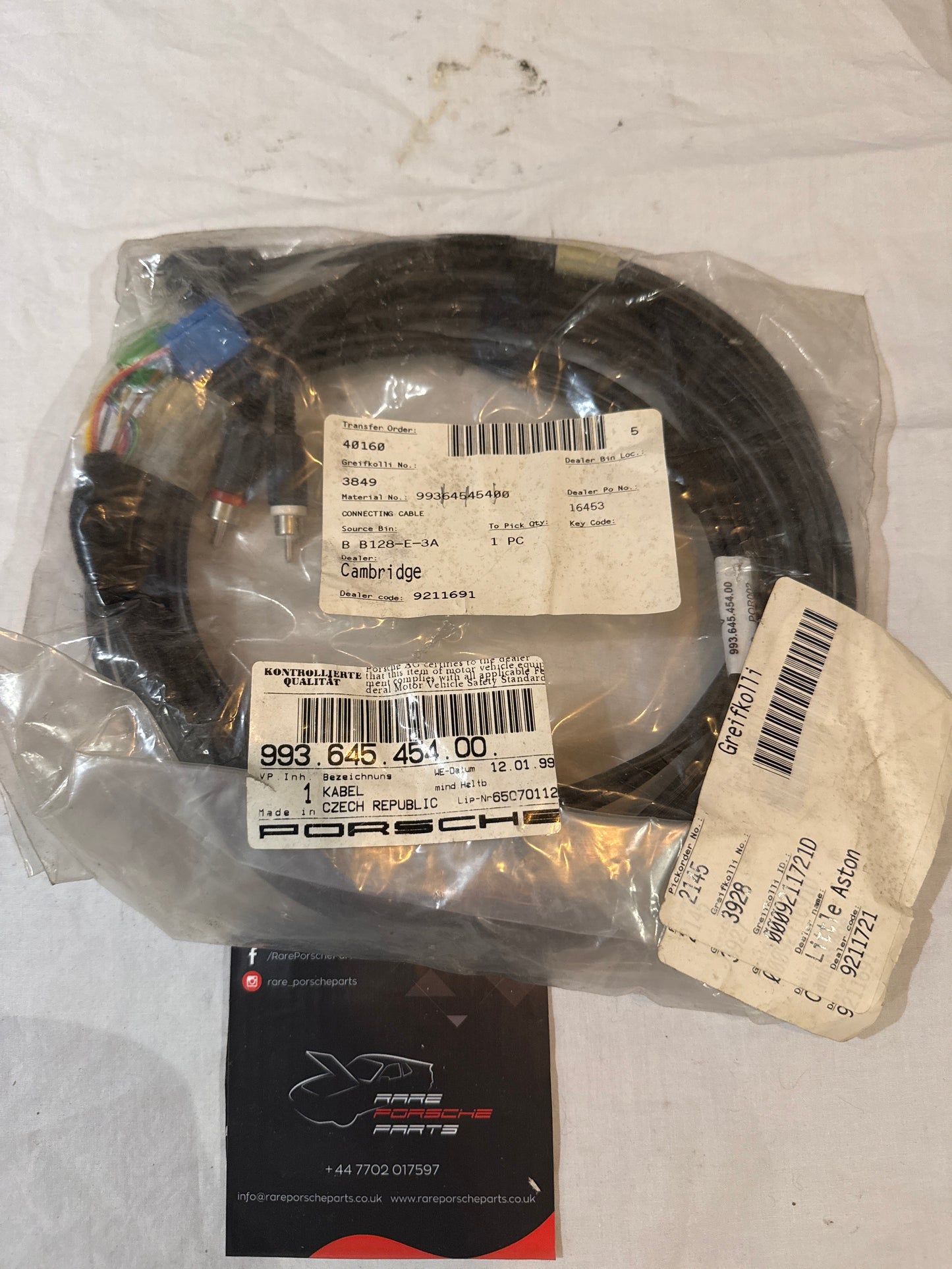 Porsche 993 connection cable CD changer 99364545400 NOS