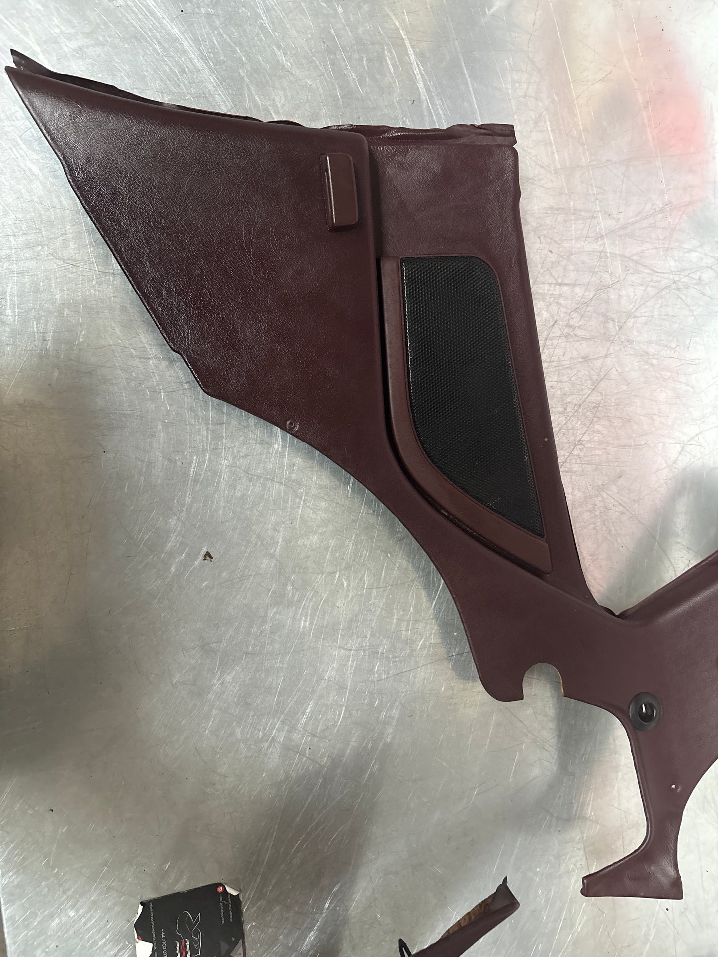 Porsche 944 Turbo S2 Burgundy rear interior C Post trims/cards with M490 sound package, used 94455502113 / 94455502213