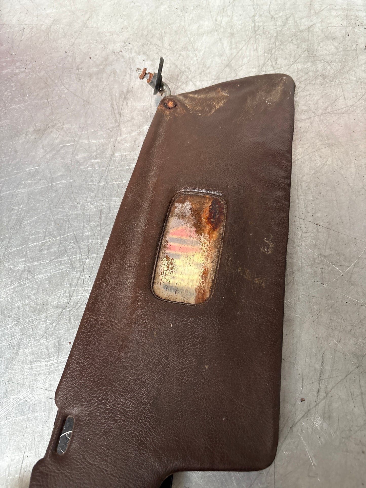Porsche 924 944 right passenger side sun visor, brown, used 477857552