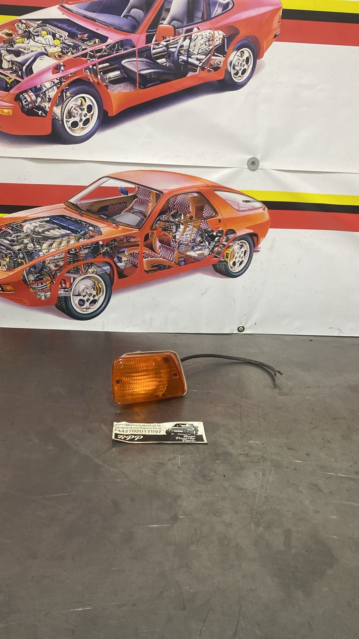 Porsche 928 S4 GT GTS left indicator unit, 92863142123 used, study photos