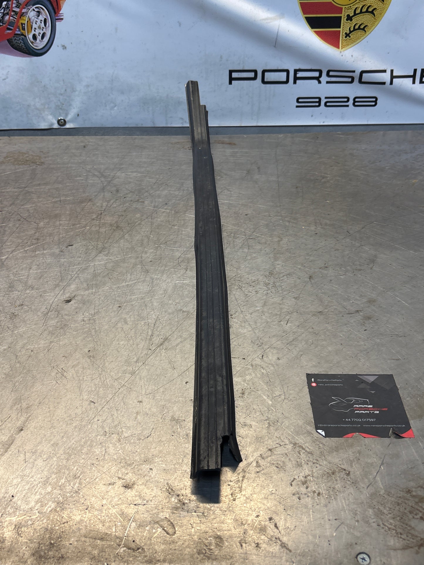 Porsche early 924/944 left sill trim, used 477853657A