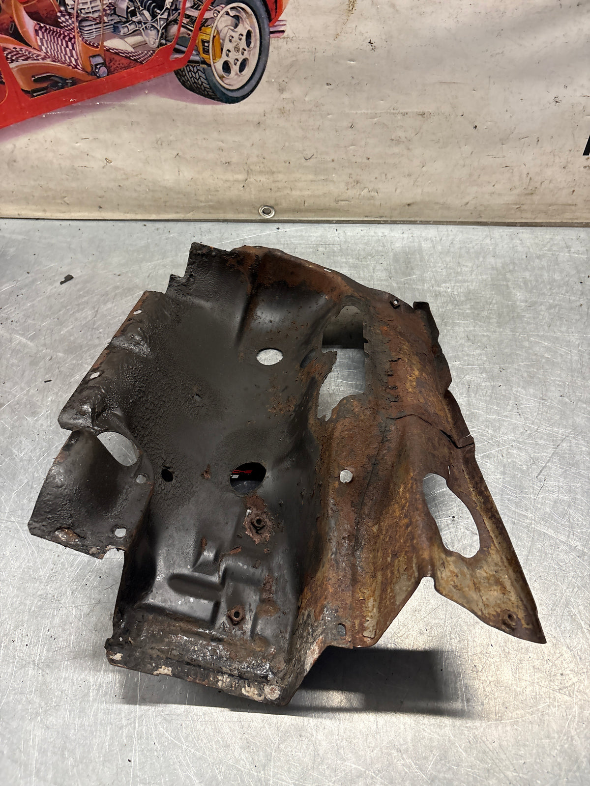 Porsche 914 cylinder cover heat shield, used 022119299A