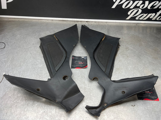 Porsche 944 Turbo S2 Black rear interior C Post trims/cards with M490 sound package, used 94455502113 / 94455502213