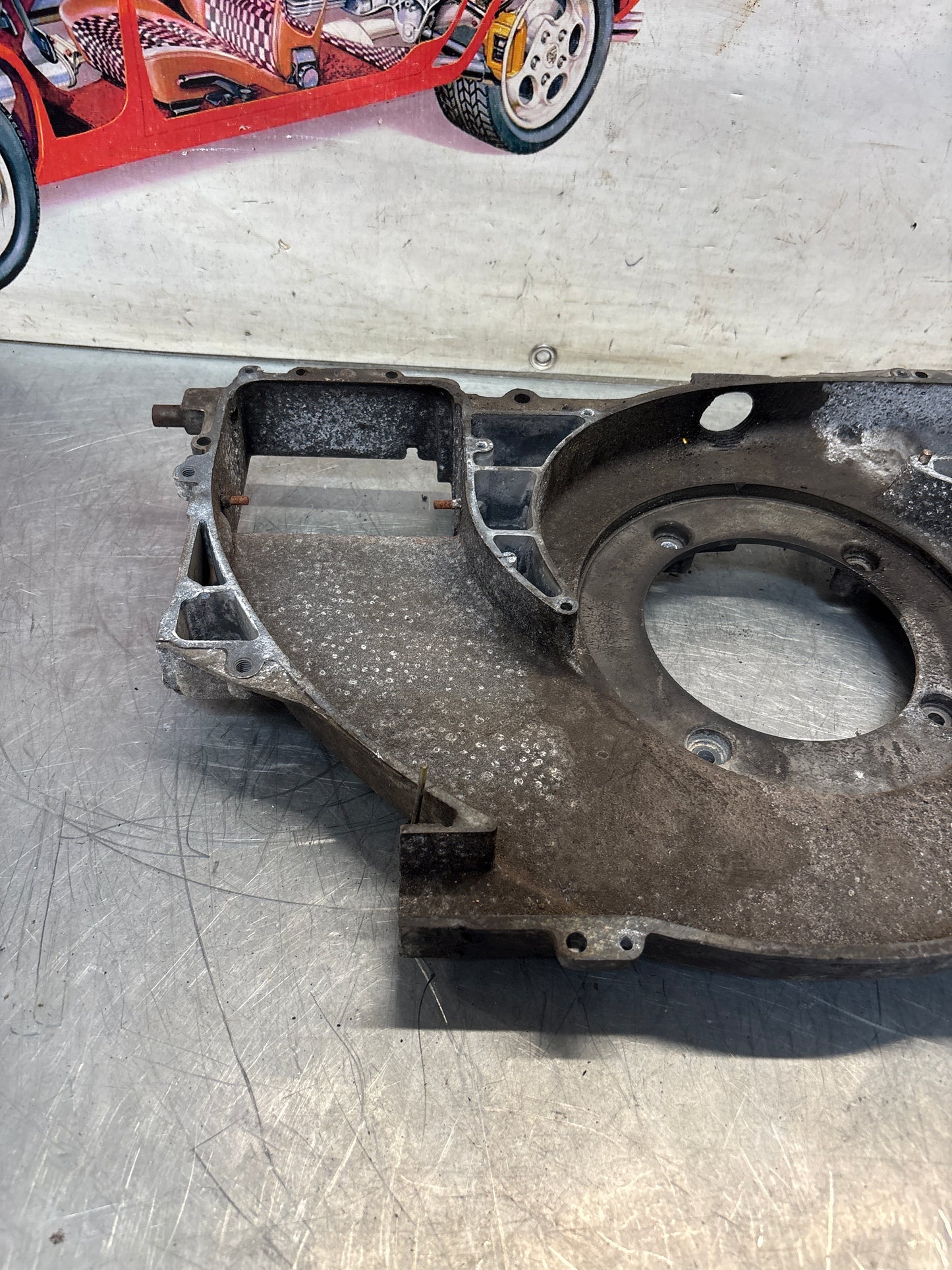 Porsche 914 engine cooling fan housing, used 021119215A