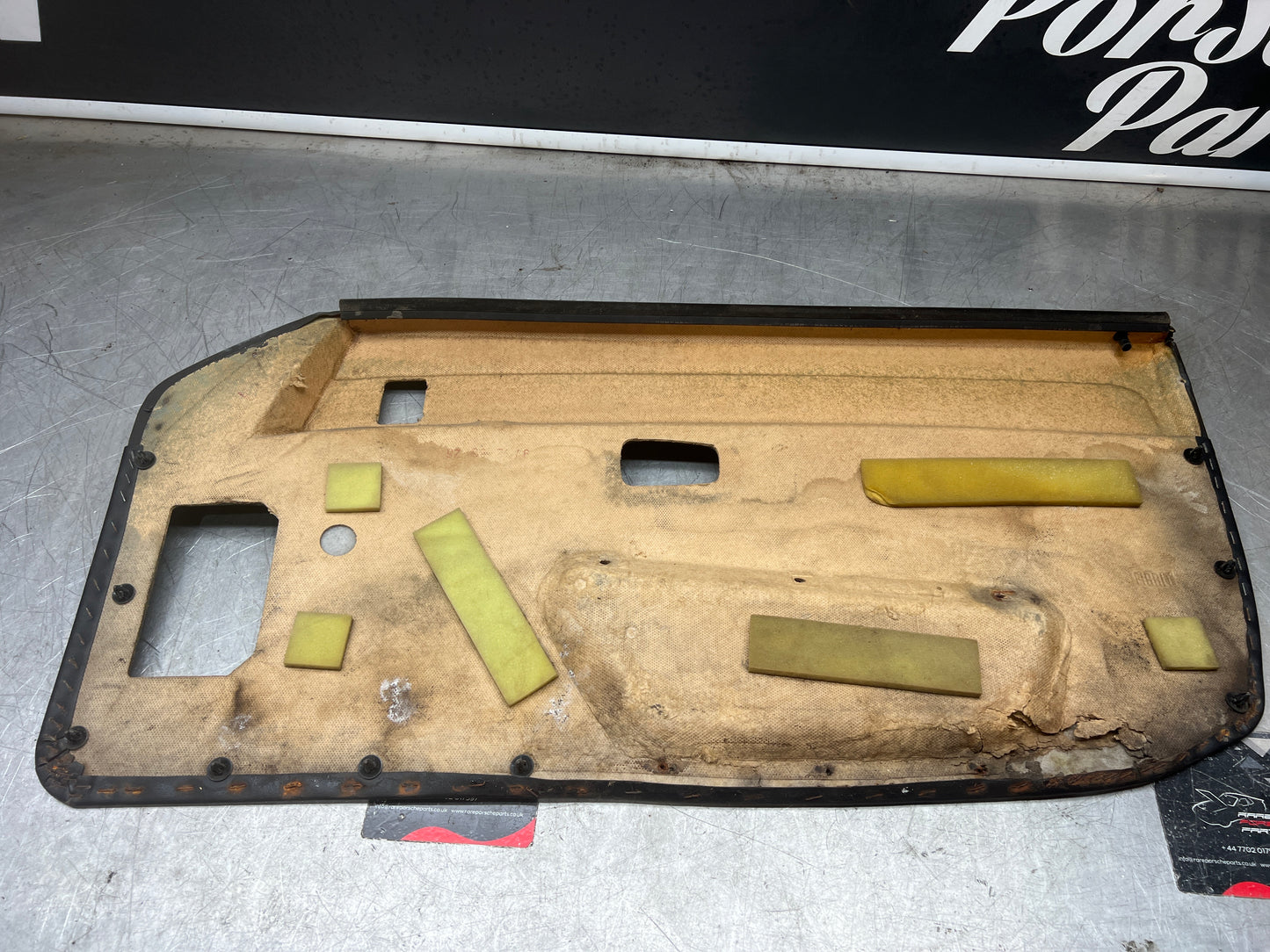 Porsche 924/944 early Porsche black door card used condition left side, Rhd, 478867011