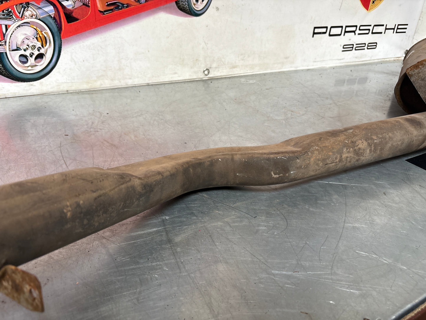 Porsche 924 Turbo Bischoff exhaust system rear muffler, used 93111105006