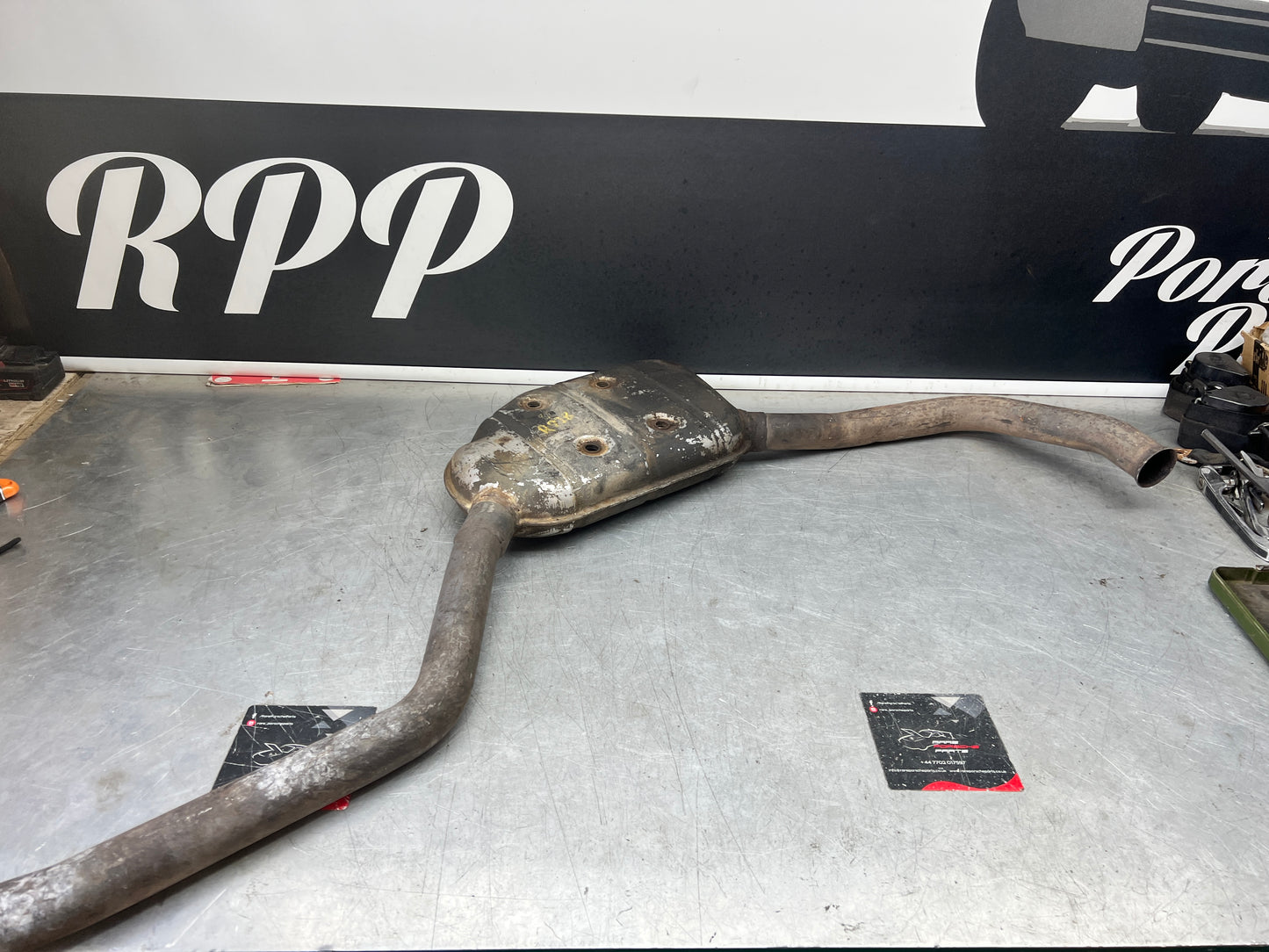 Porsche 928 Left side silencer, used 92811109302