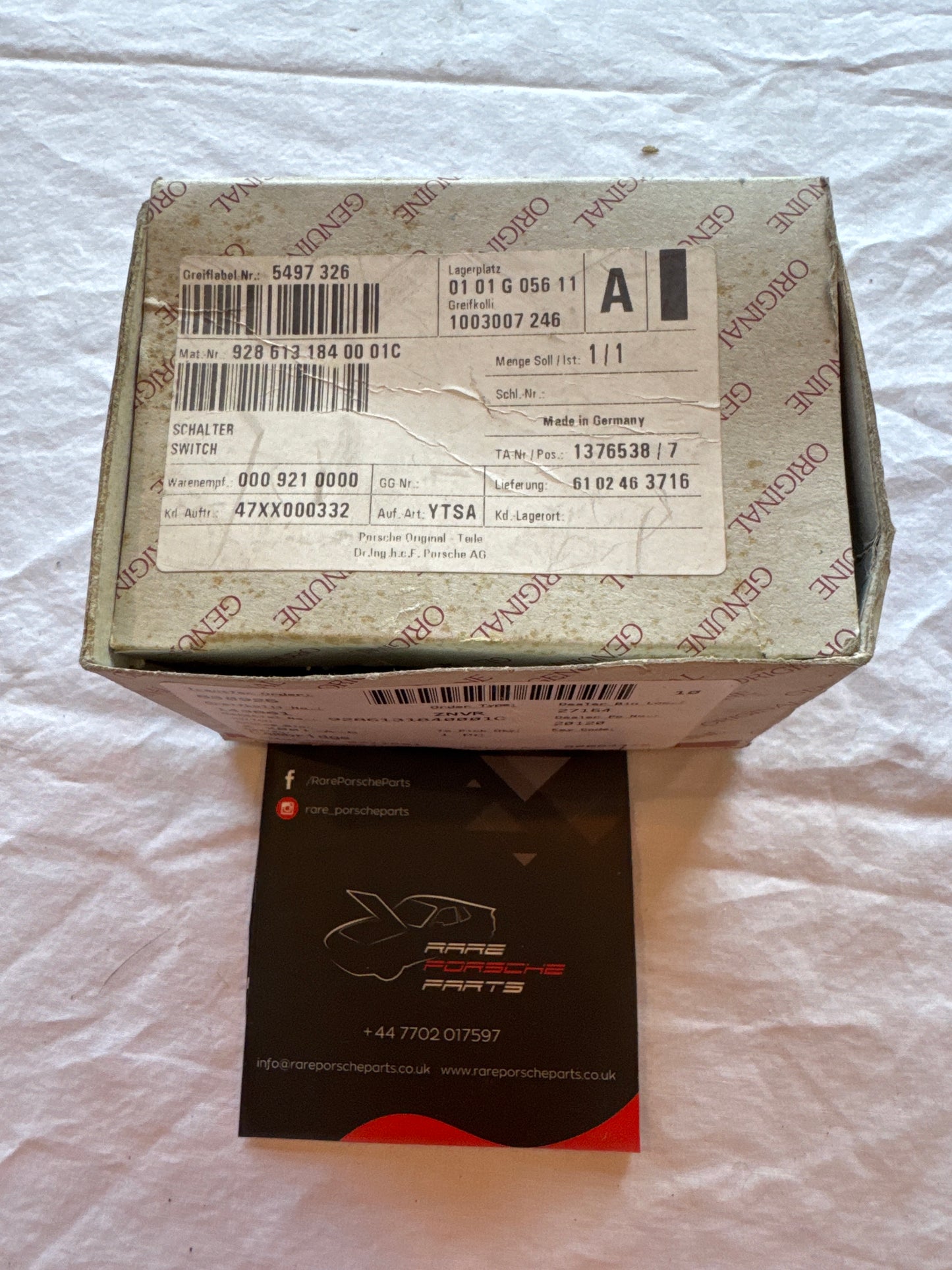 Porsche 928 lumbar support adjustment 92861318400 NOS