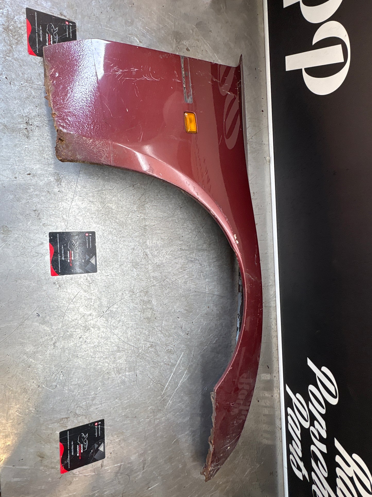 Porsche 944, early front right wing, in need of repair