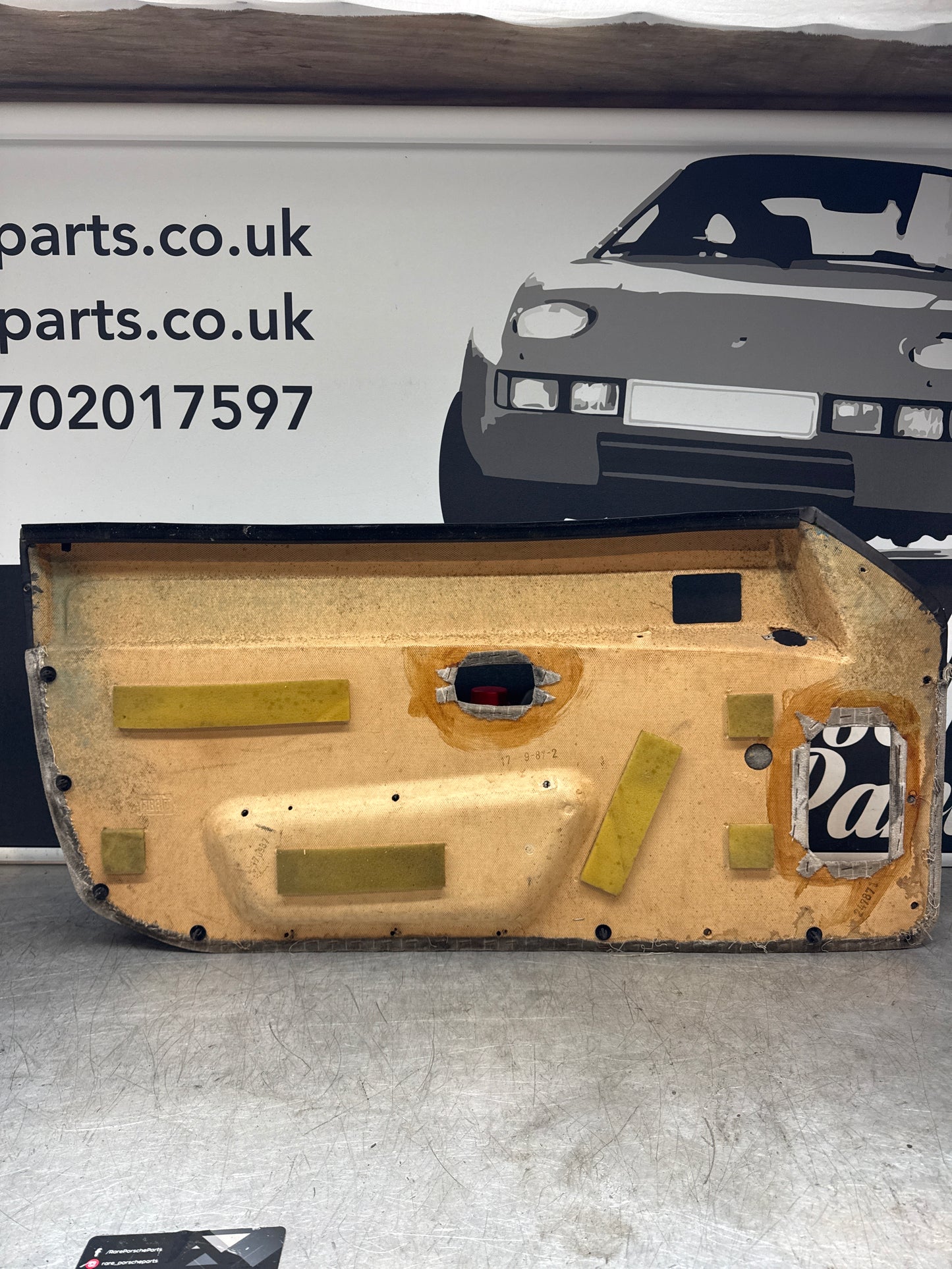 Porsche 924/ Early 944 Pair of Champaign Pinstripe door cards. RHD.