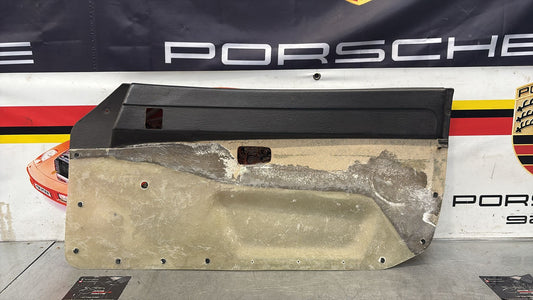 Porsche 924 / 944 early right electric Used door card, black, 477867012 no fabric!