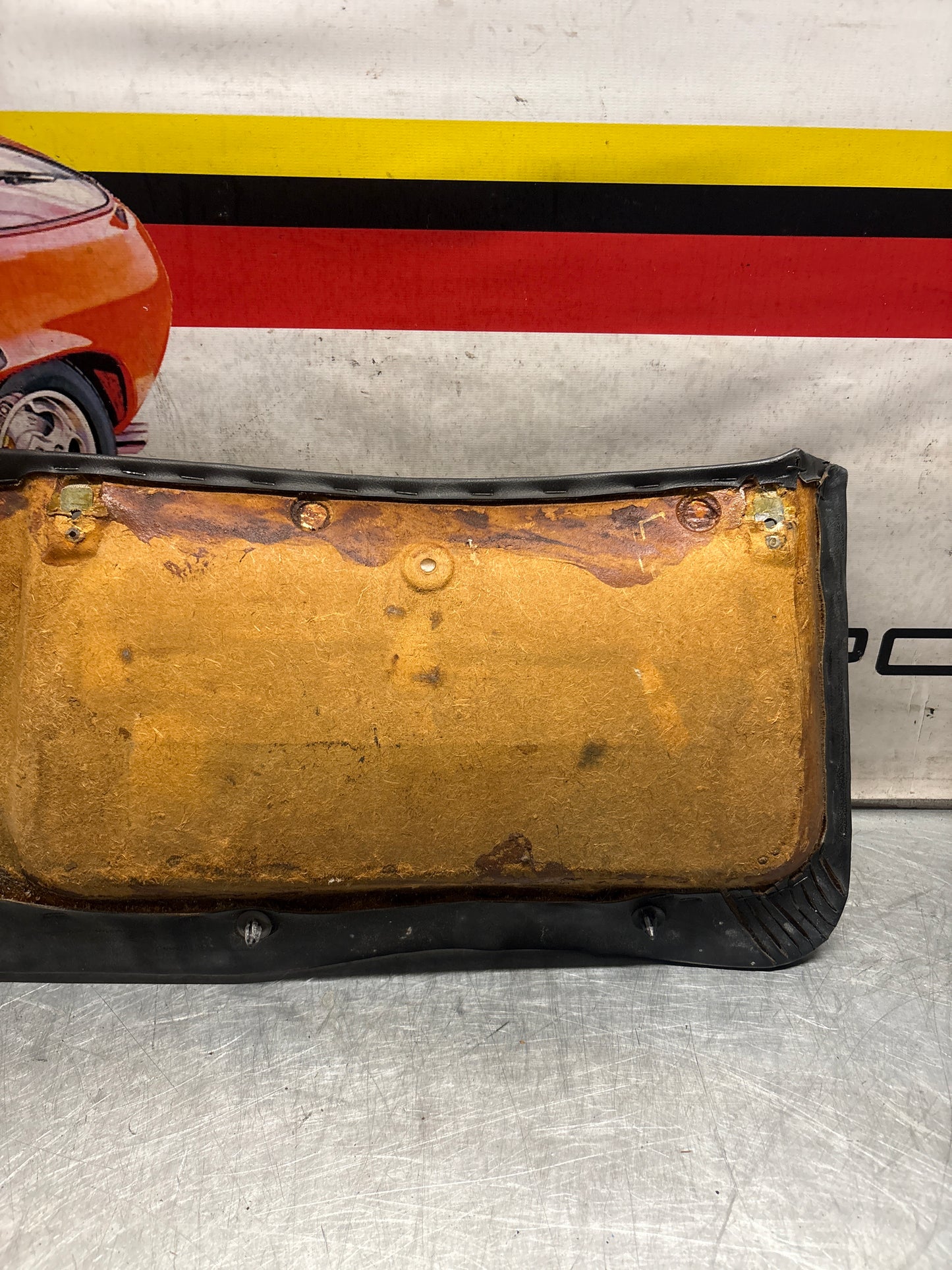 Porsche 928 sunroof mechanism cover trim, used, black 92855552702