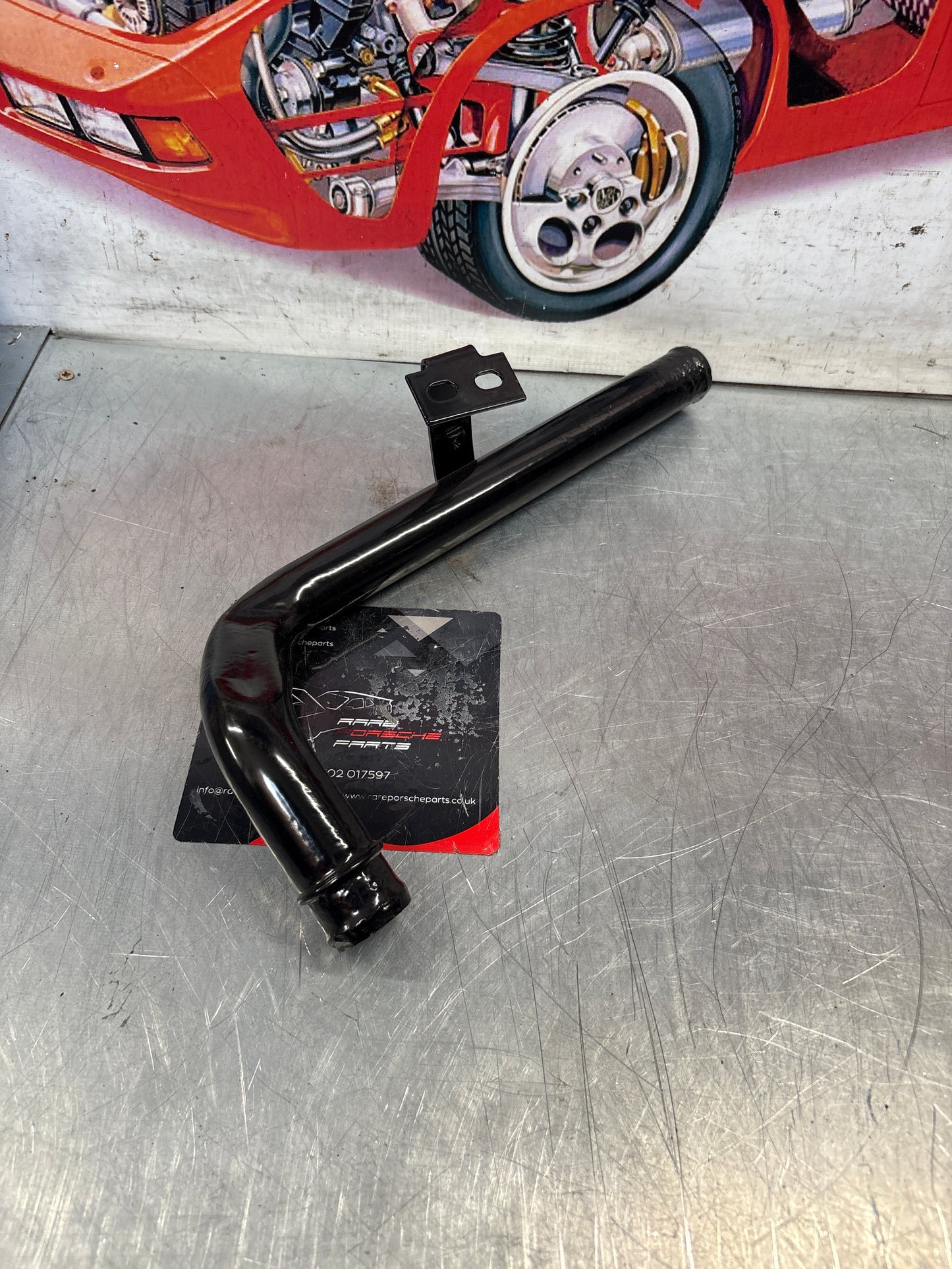 Porsche 924 turbo coolant Water tube pipe 93110605104 powder coated