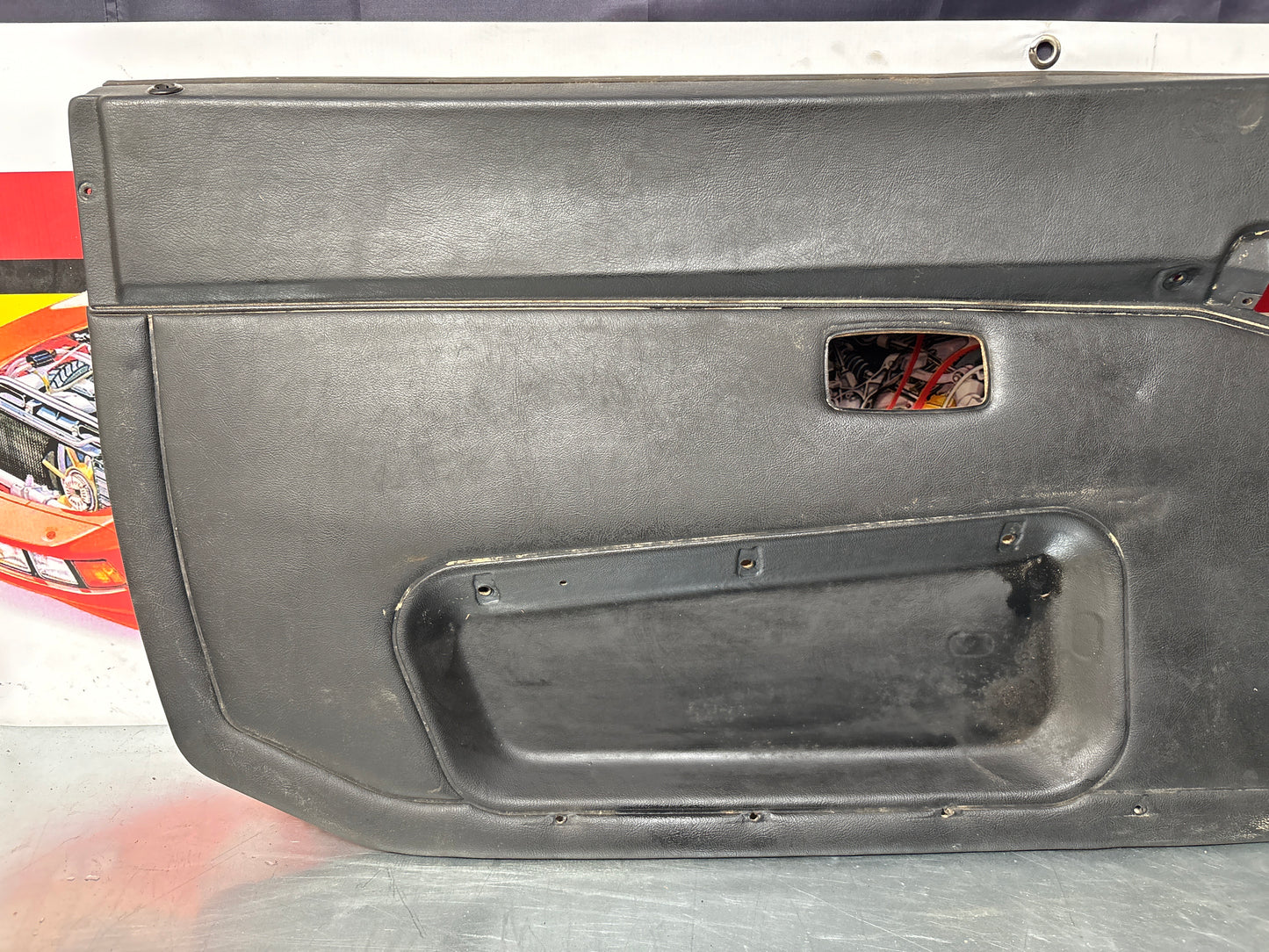 Porsche 944 left side Black door card, used 94455501701