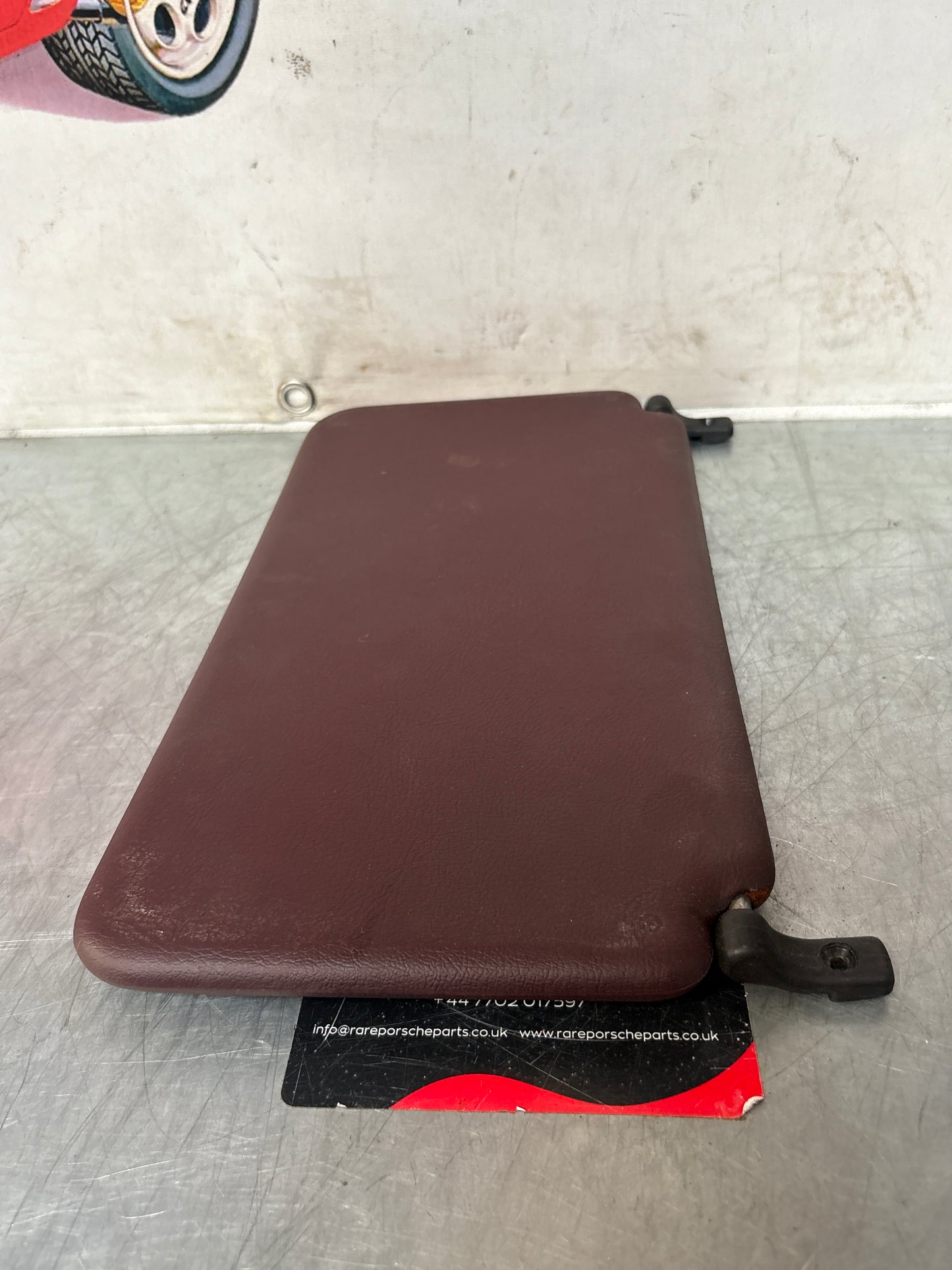 Porsche 928 L+R rear sunvisor, burgundy, used 92873103504
