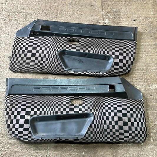 Porsche 924 944 (-86) pair of Used scripted Pascha door card for refurb