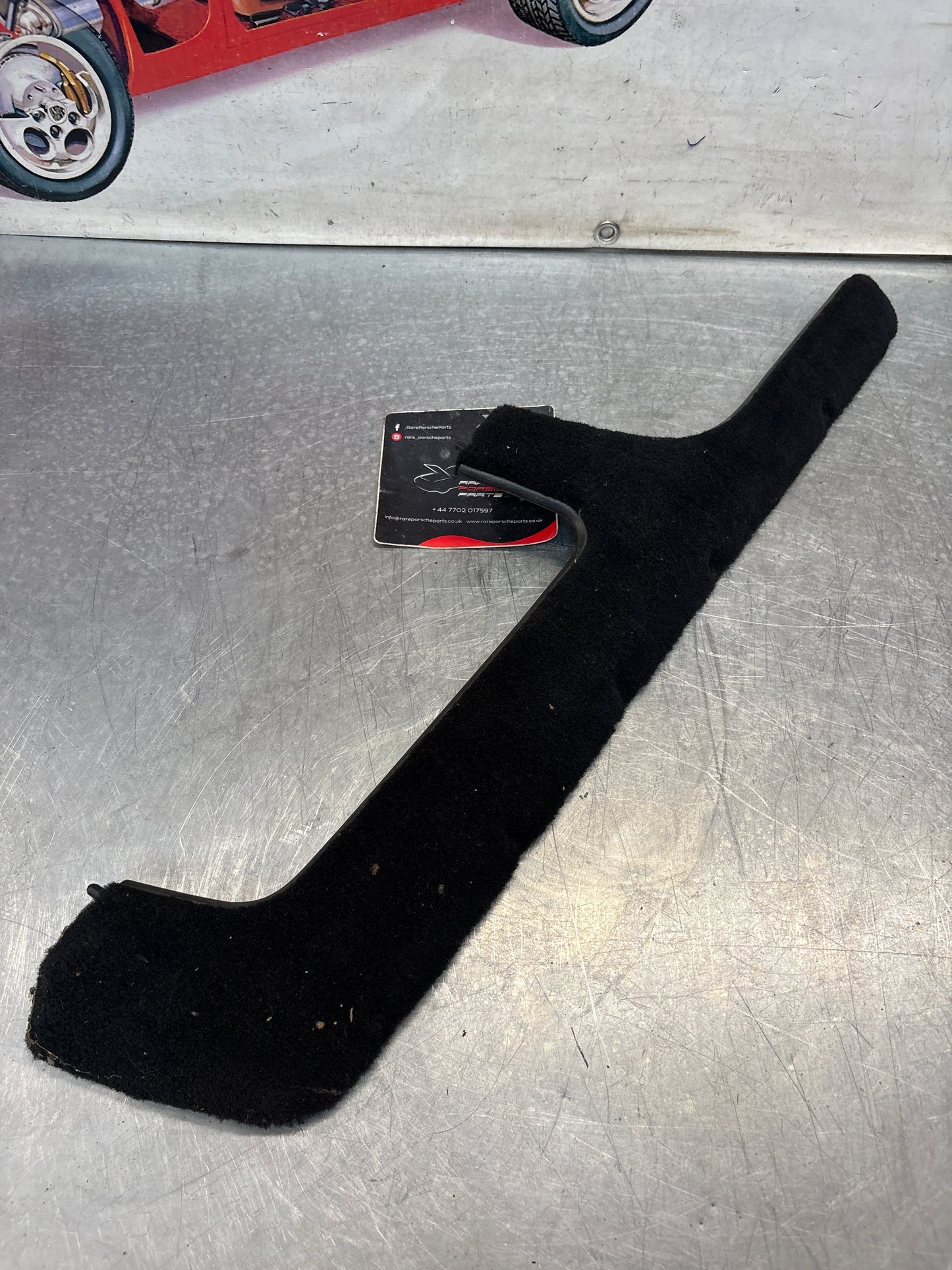 Porsche 944 Front Door Card Carpeted Lower Pocket 94455527300, black, used