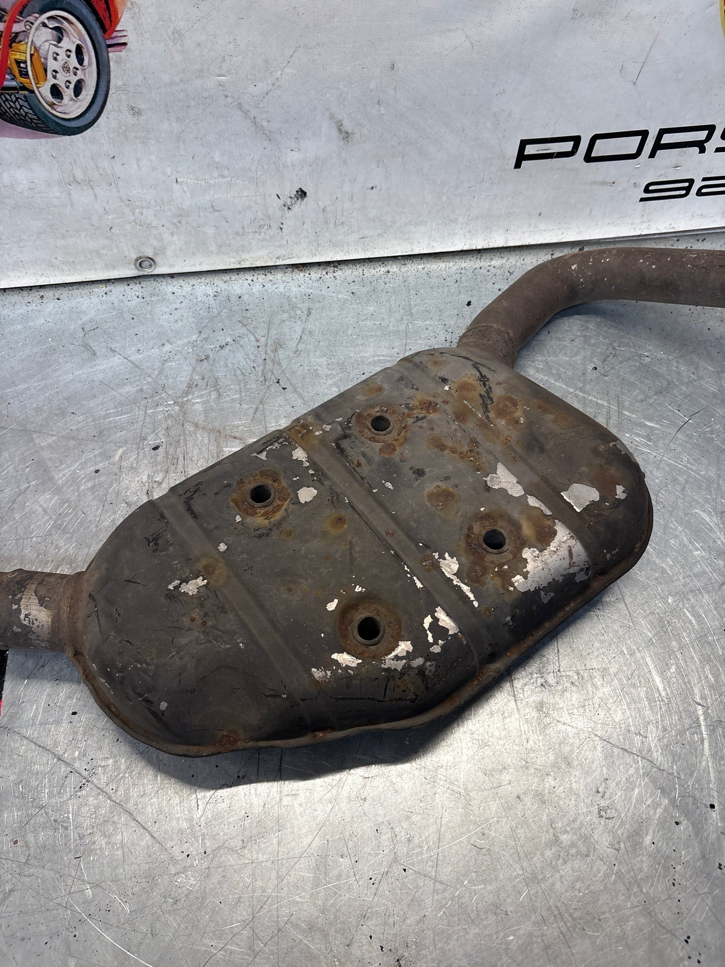 Porsche 928 Left side silencer, used 92811109301