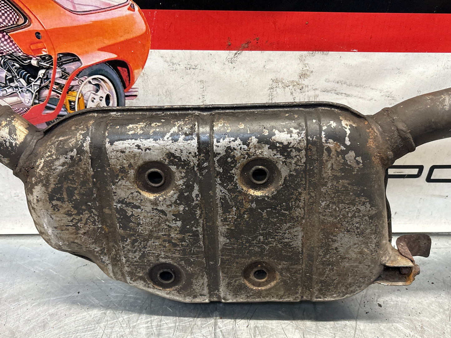 Porsche 928 Right side silencer, used 92811109401