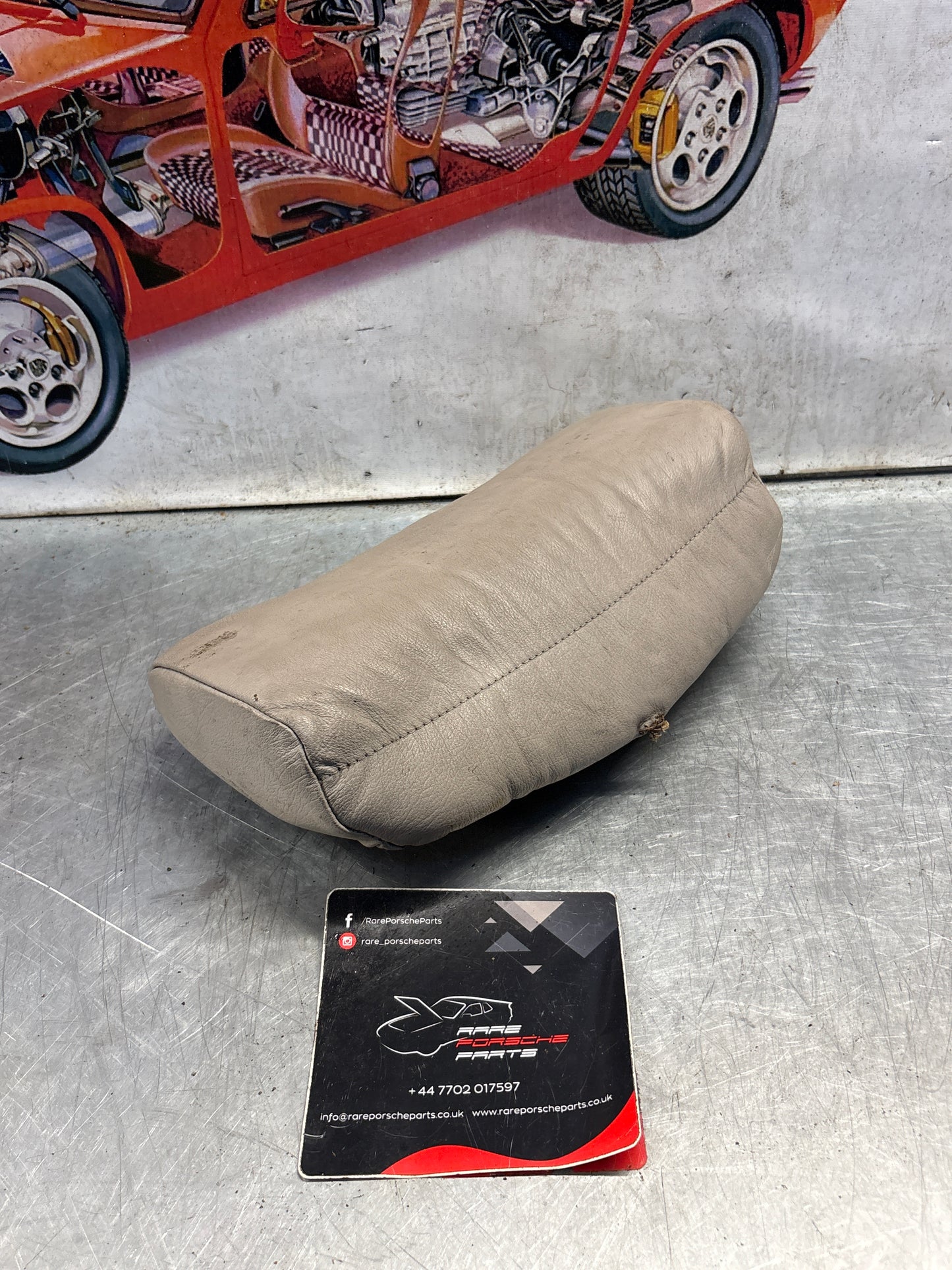 Porsche 928 rear left seat centre cushion,grey, leather, used 92852208751