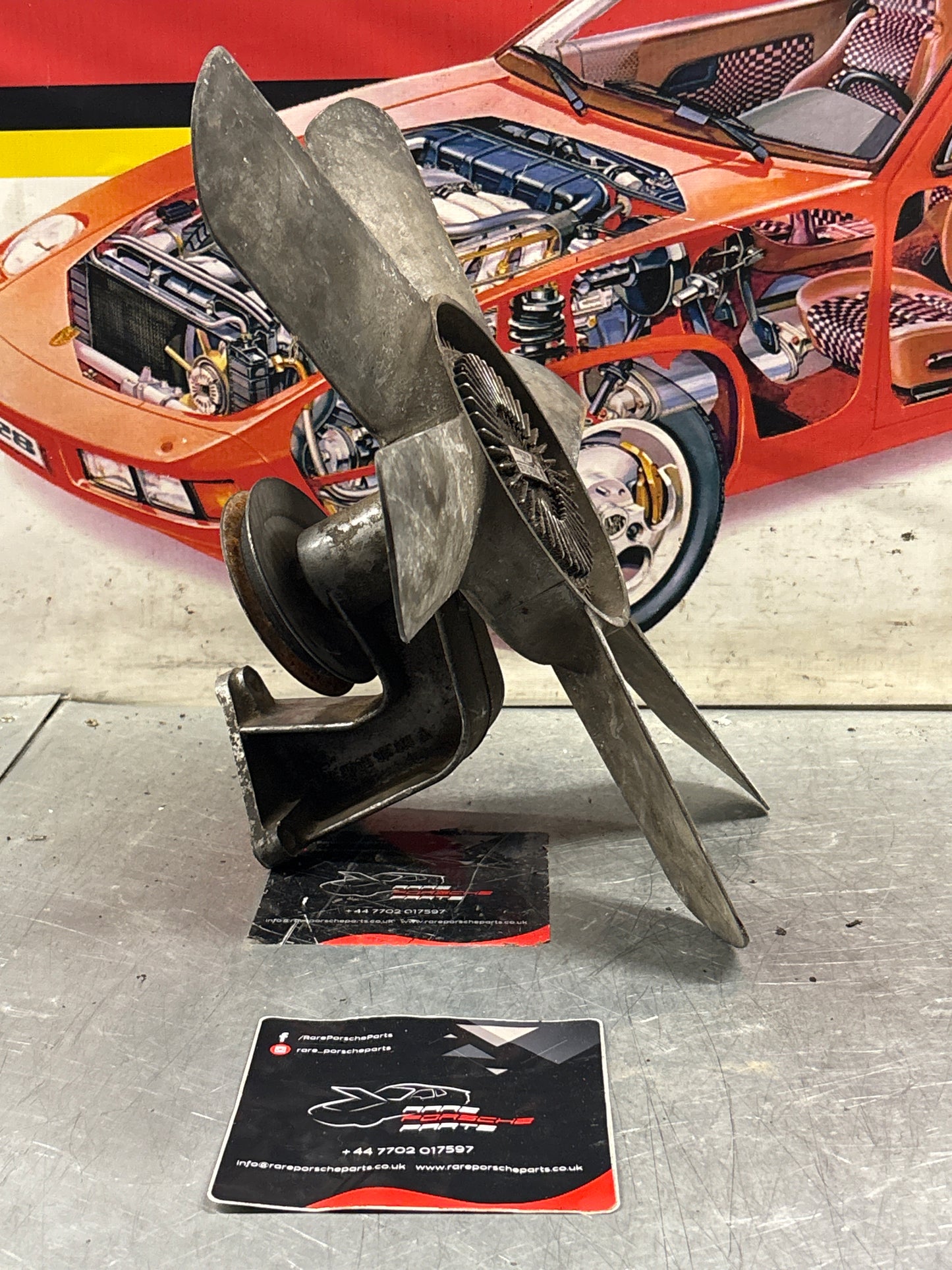 Porsche 928 Engine cooling viscous fan with bracket used 92810613701, 9281061101R