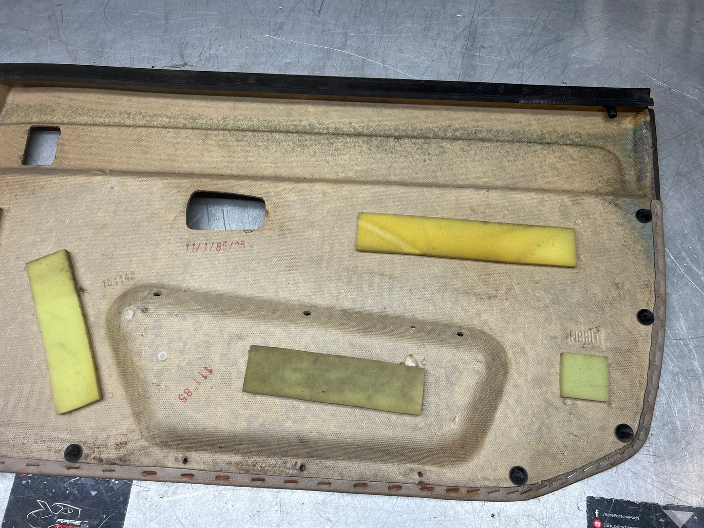 Porsche 924/944 early Porsche brown / cream door card used condition left side, Rhd, 478867011
