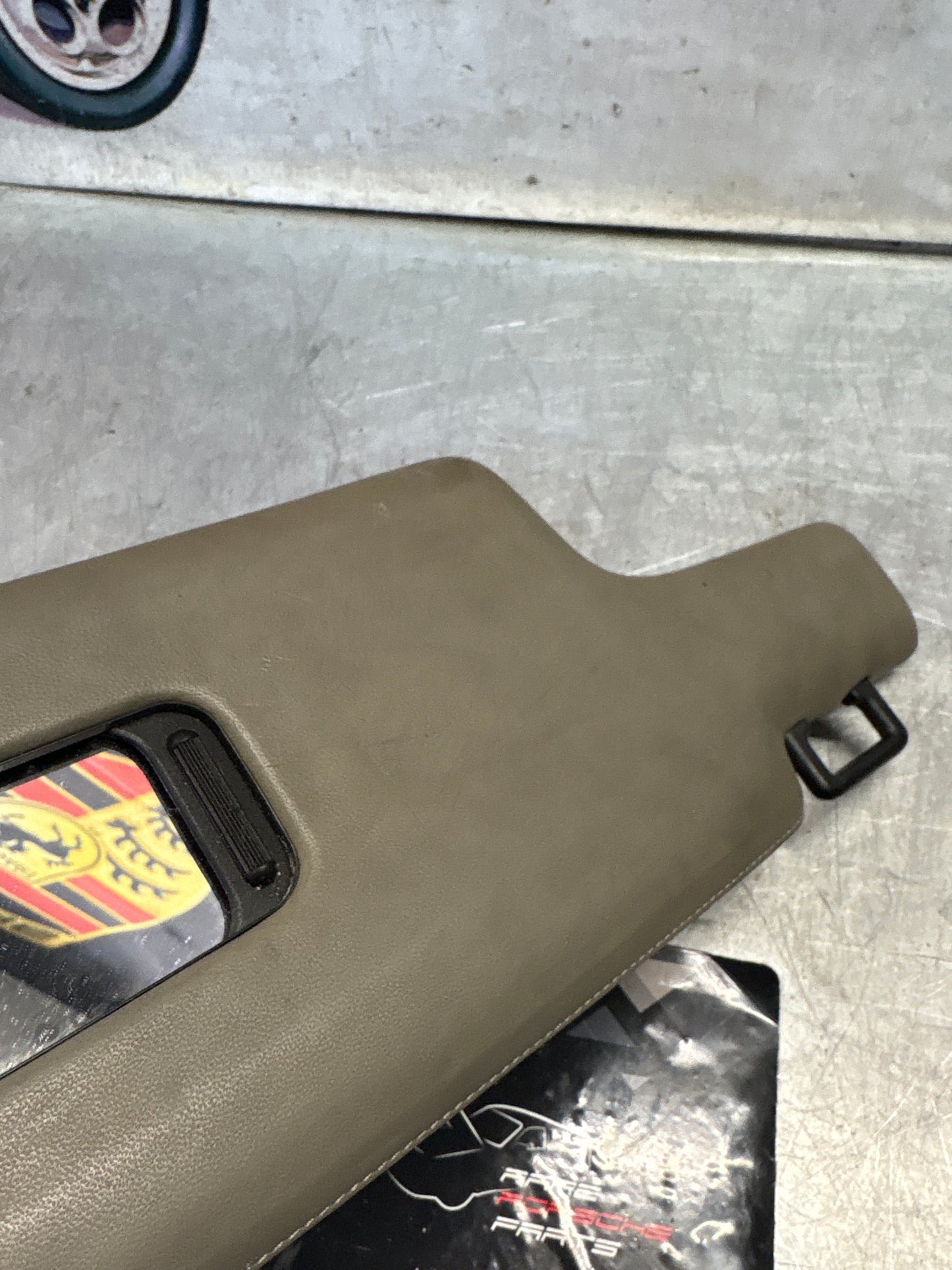 Porsche 928 grey sun visor with mirror, used right 92873123802