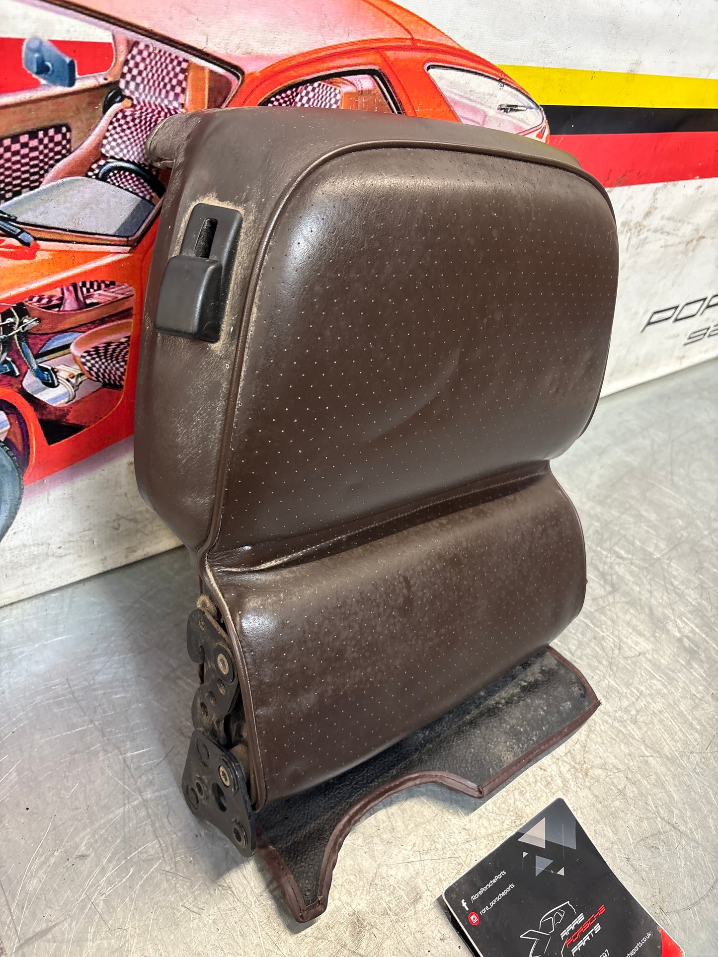Porsche 928 rear right seat backrest, brown, leather used 92852203852
