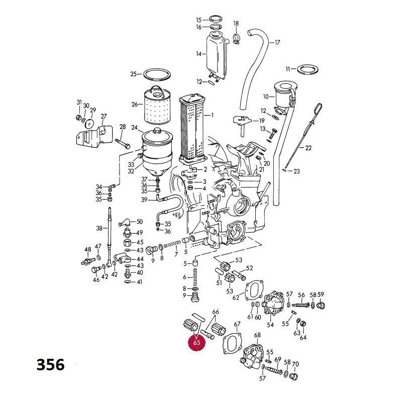 Porsche 356 912 Oil Pump Gear, Upper, 61610701601 New