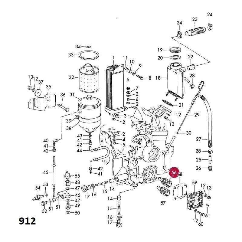 Porsche 356 912 Oil Pump Gear, Upper, 61610701601 New